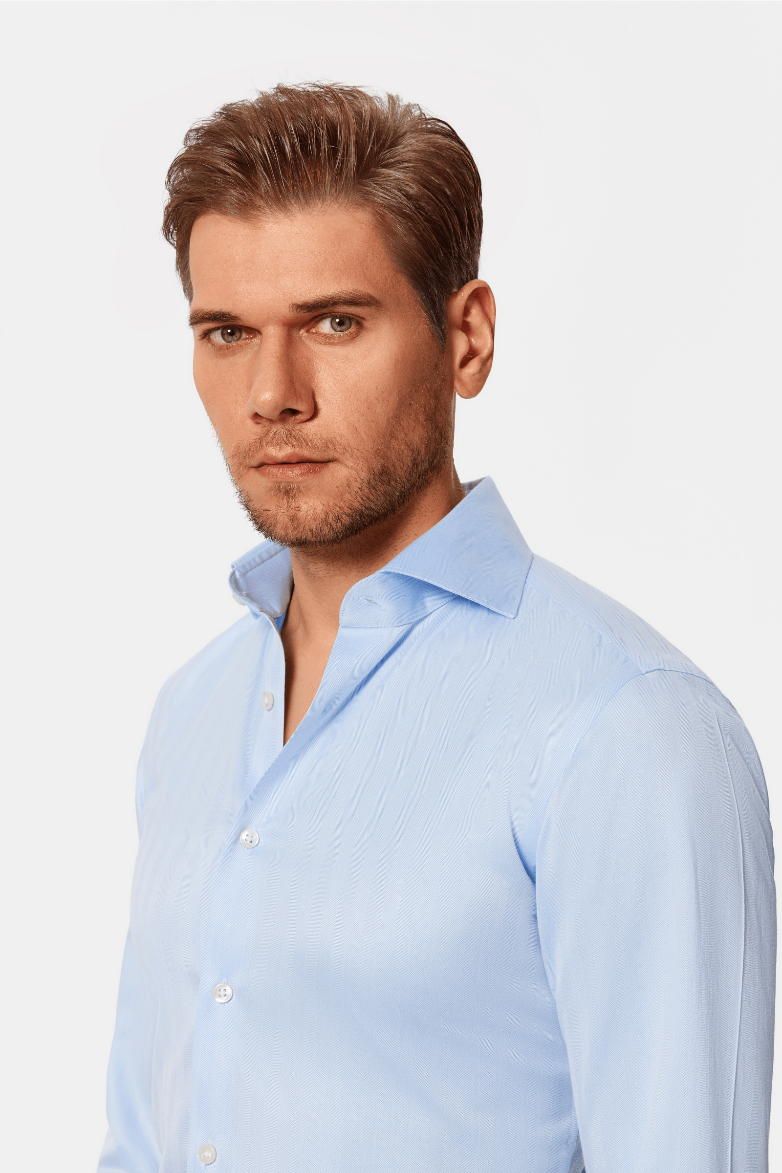 Lapaglia Blue Herringbone Lucious Non-Iron Shirt