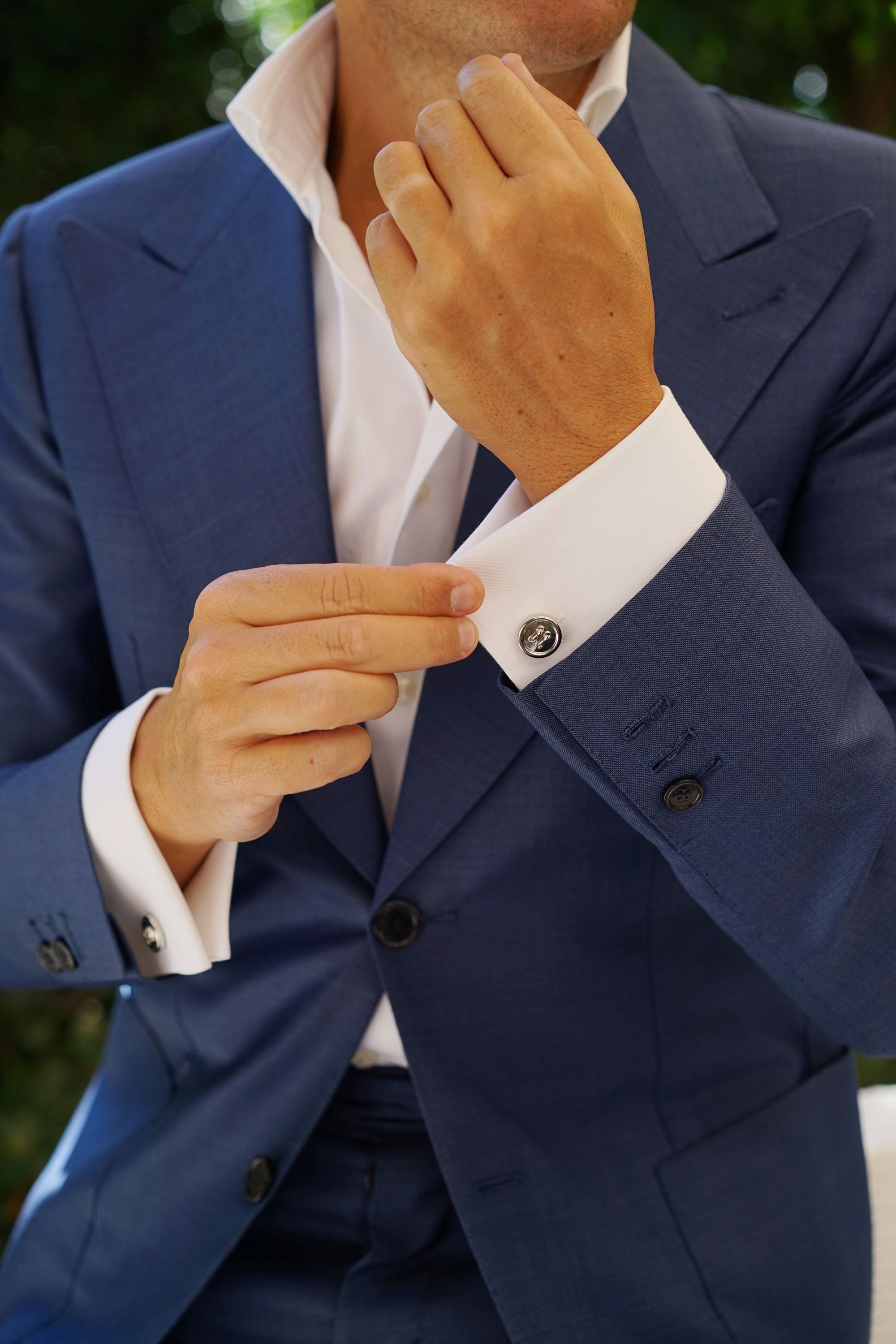 Silver Button Cufflinks