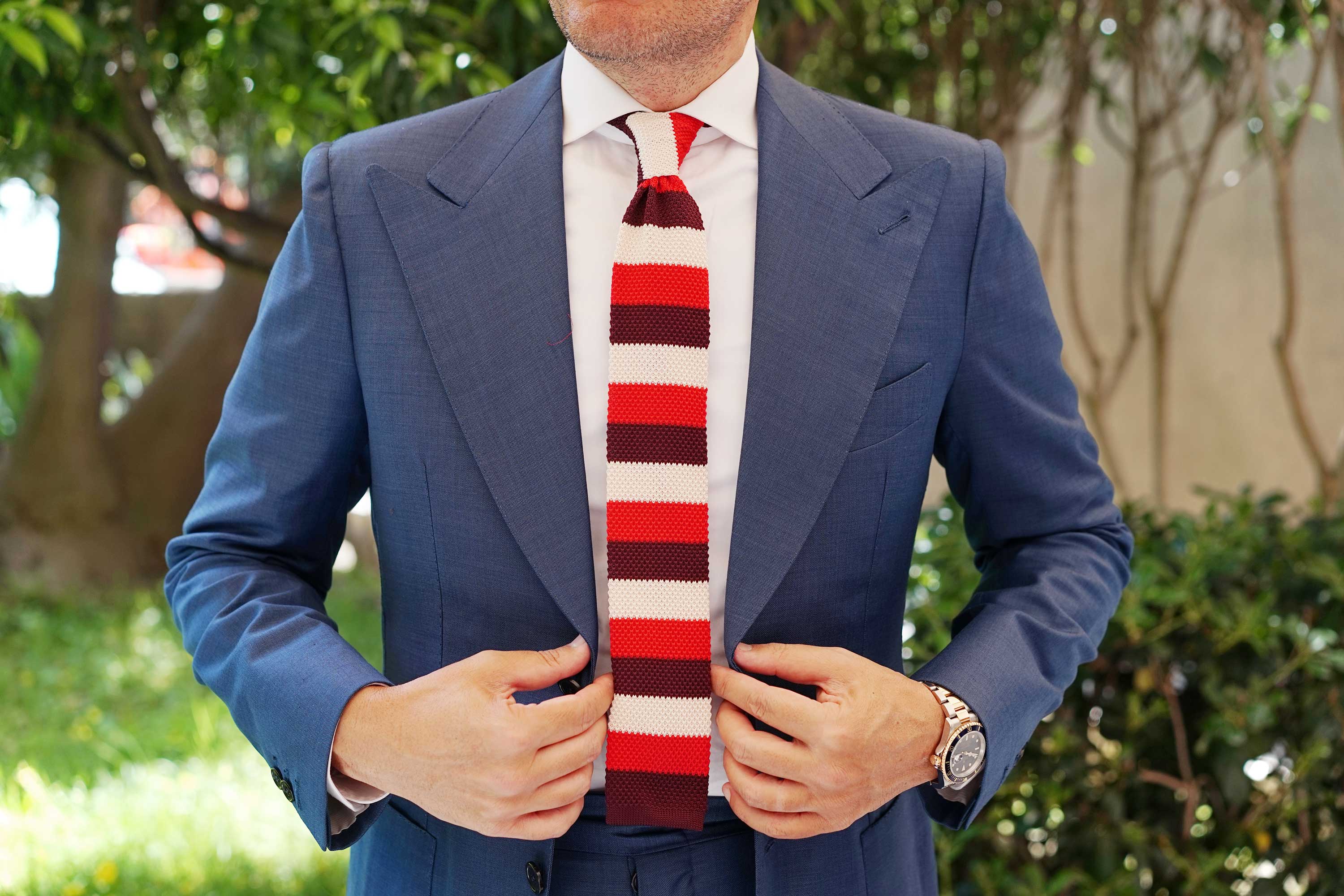 Mr Bowie Maroon Knitted Tie