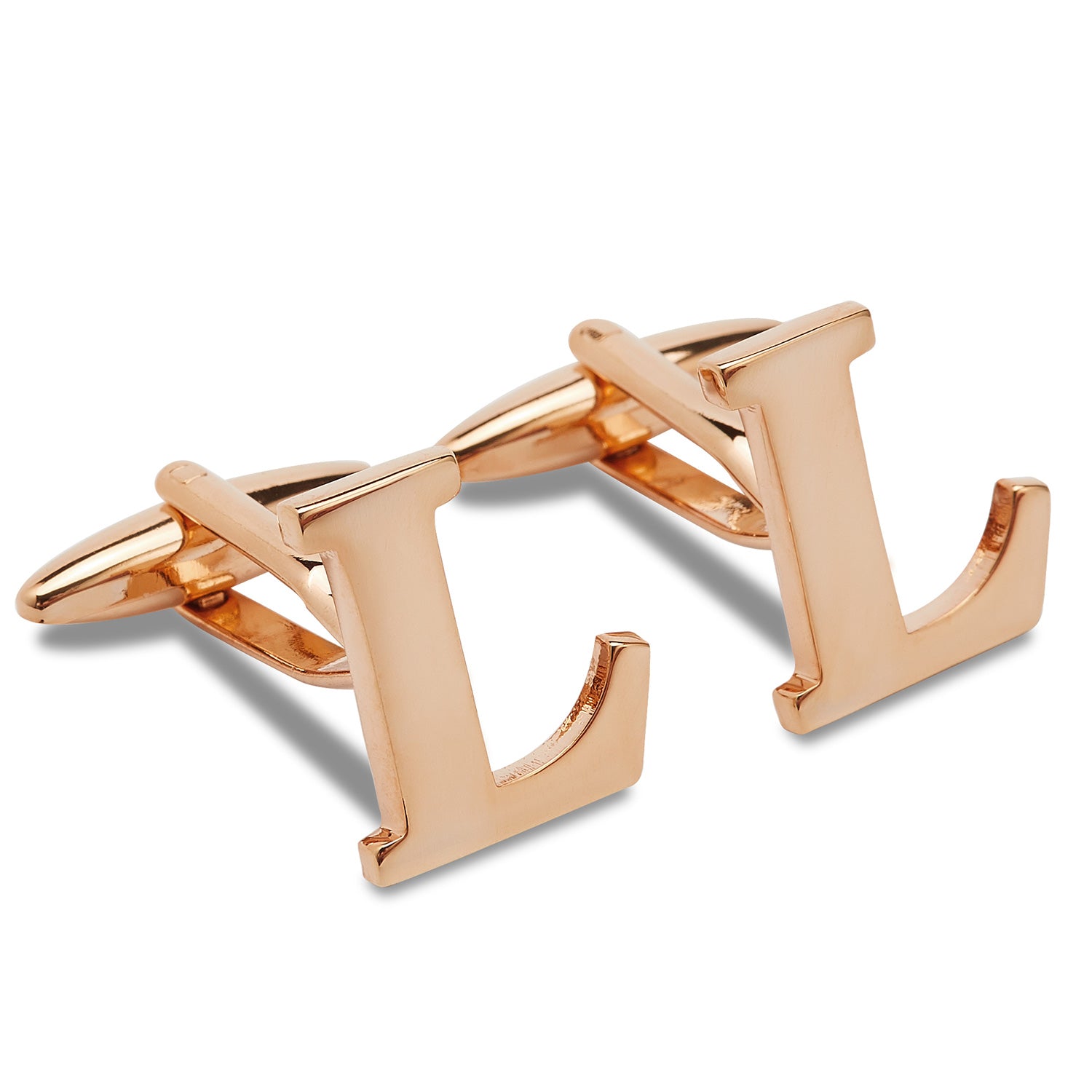 Rose Gold Letter L Cufflinks