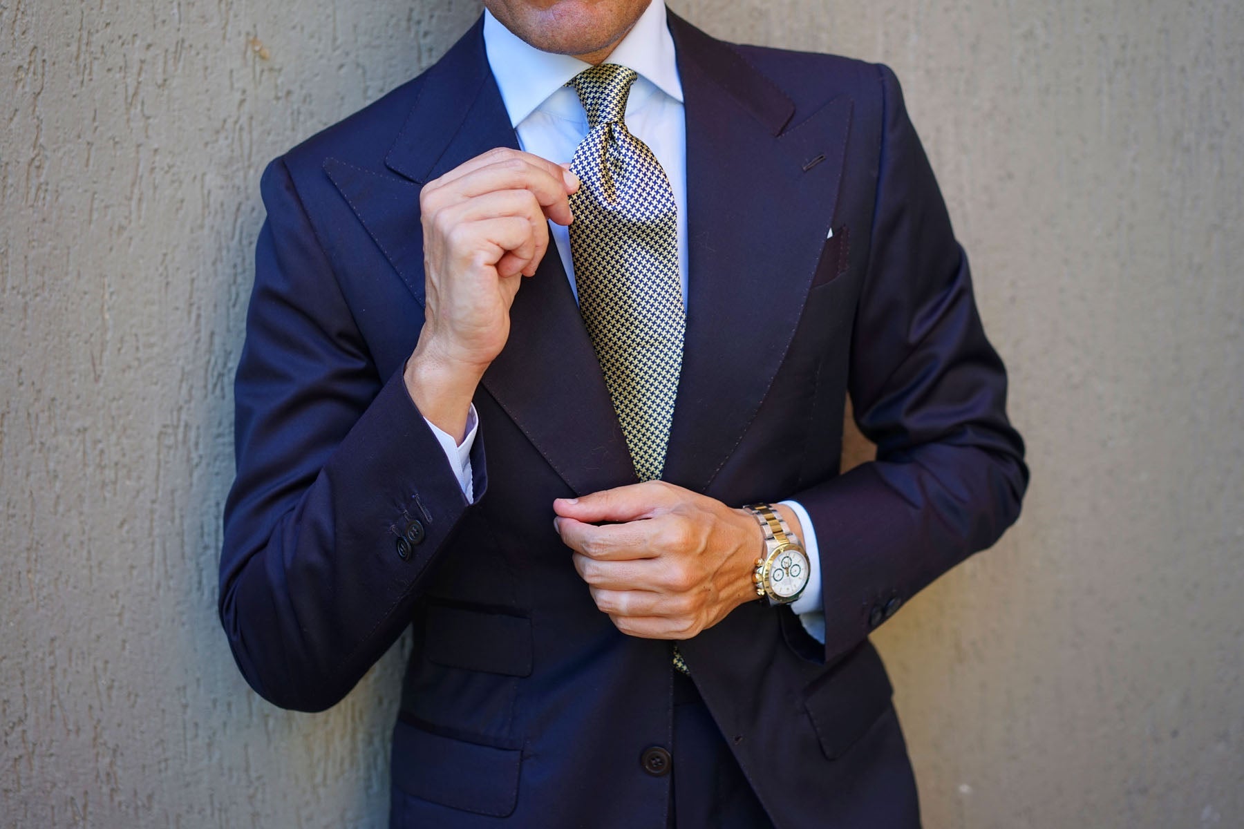 Yellow Houndstooth Tie