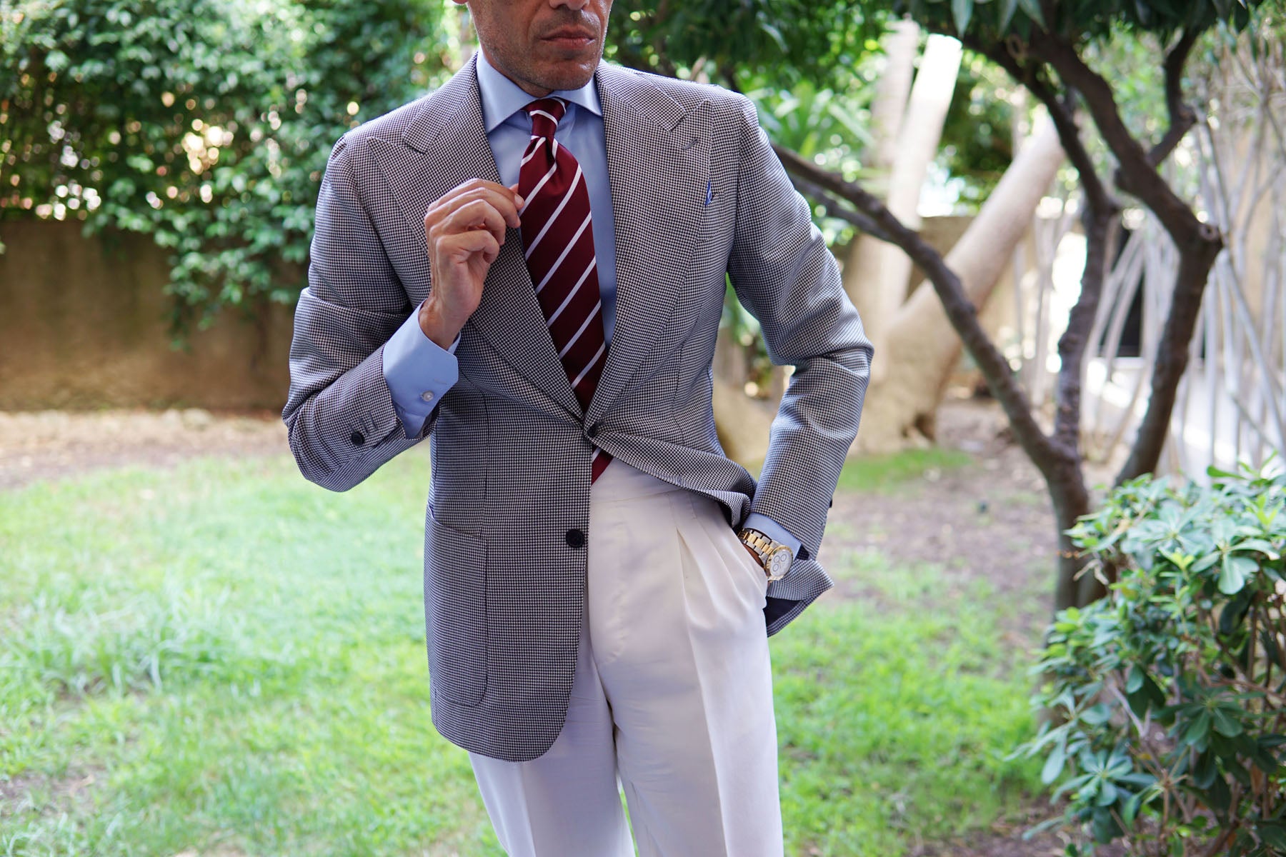 Royal Burgundy Striped Necktie