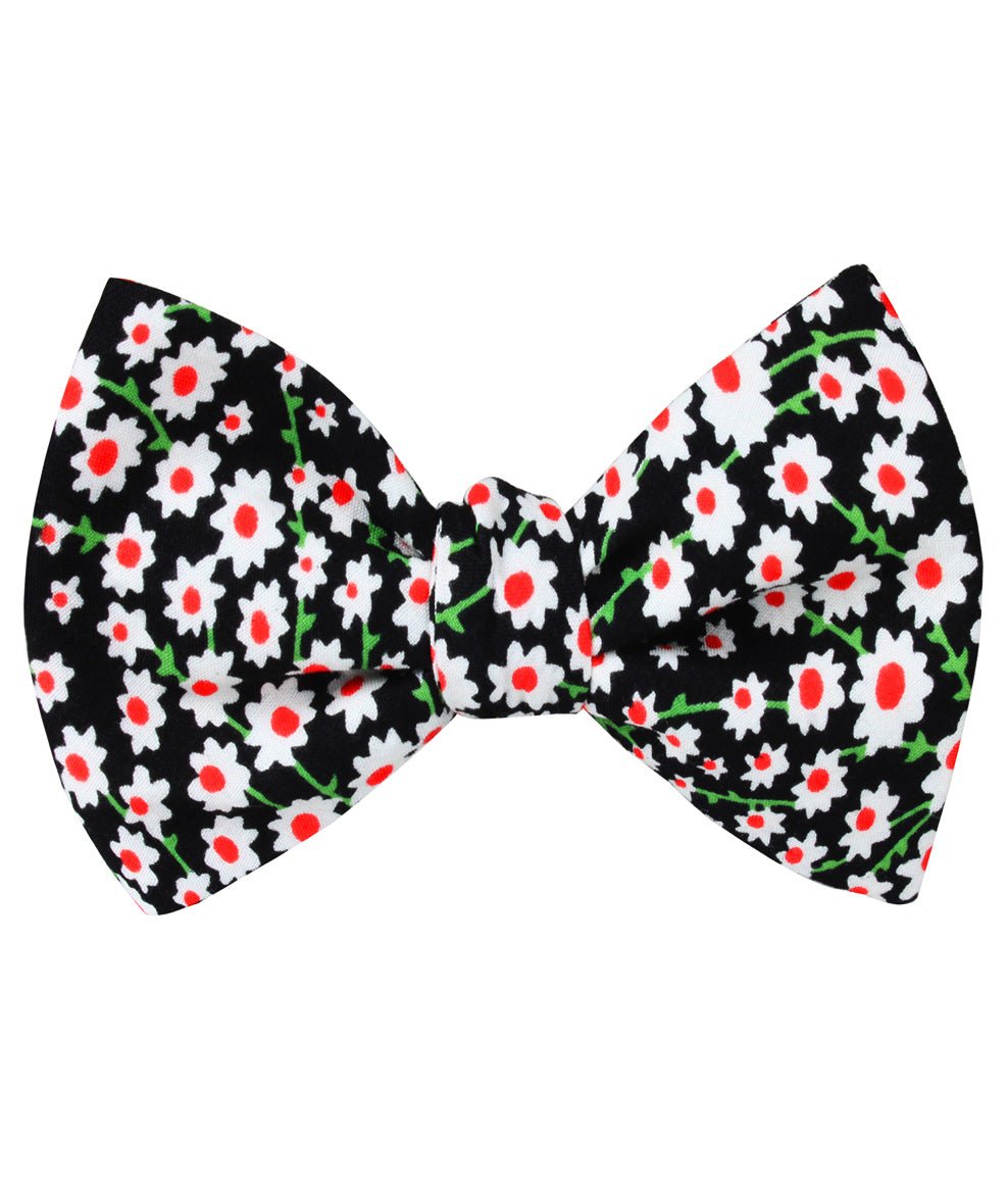 Nong Nooch White Flower Self Bow Tie