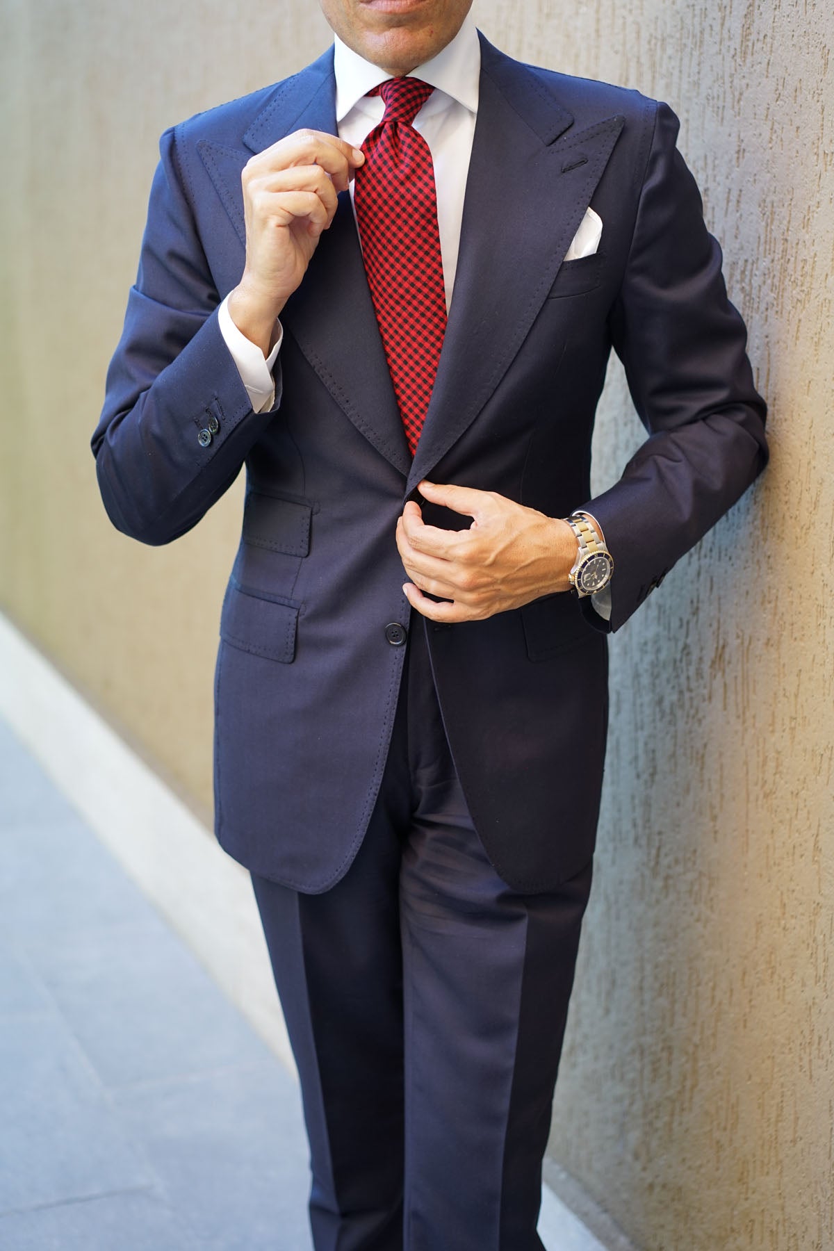 Red Belfast Gingham Tie