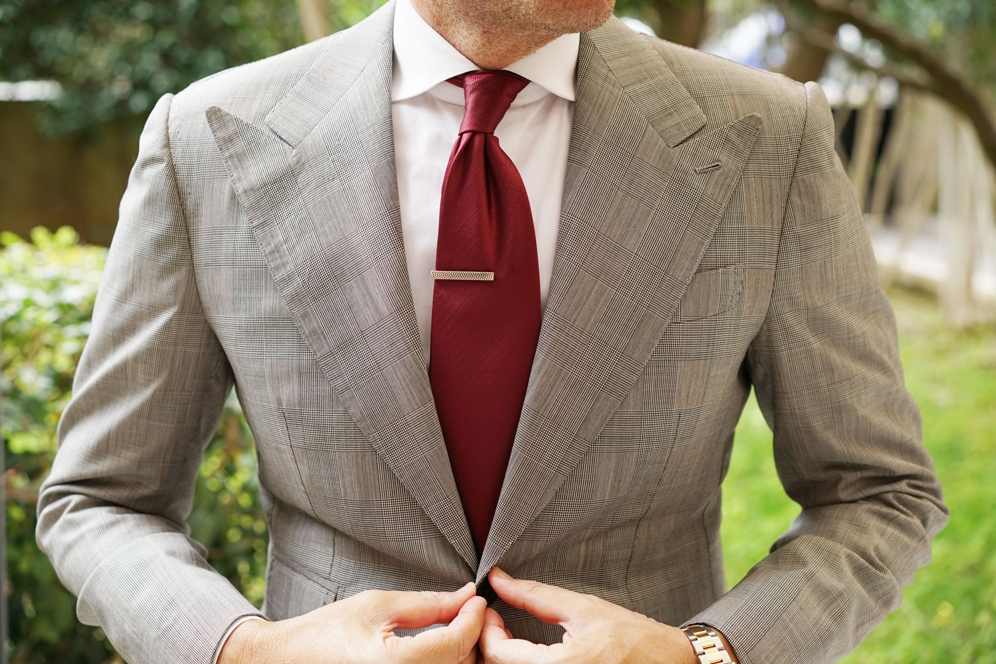 Mini Antique Silver Crosshatch Tie Bar