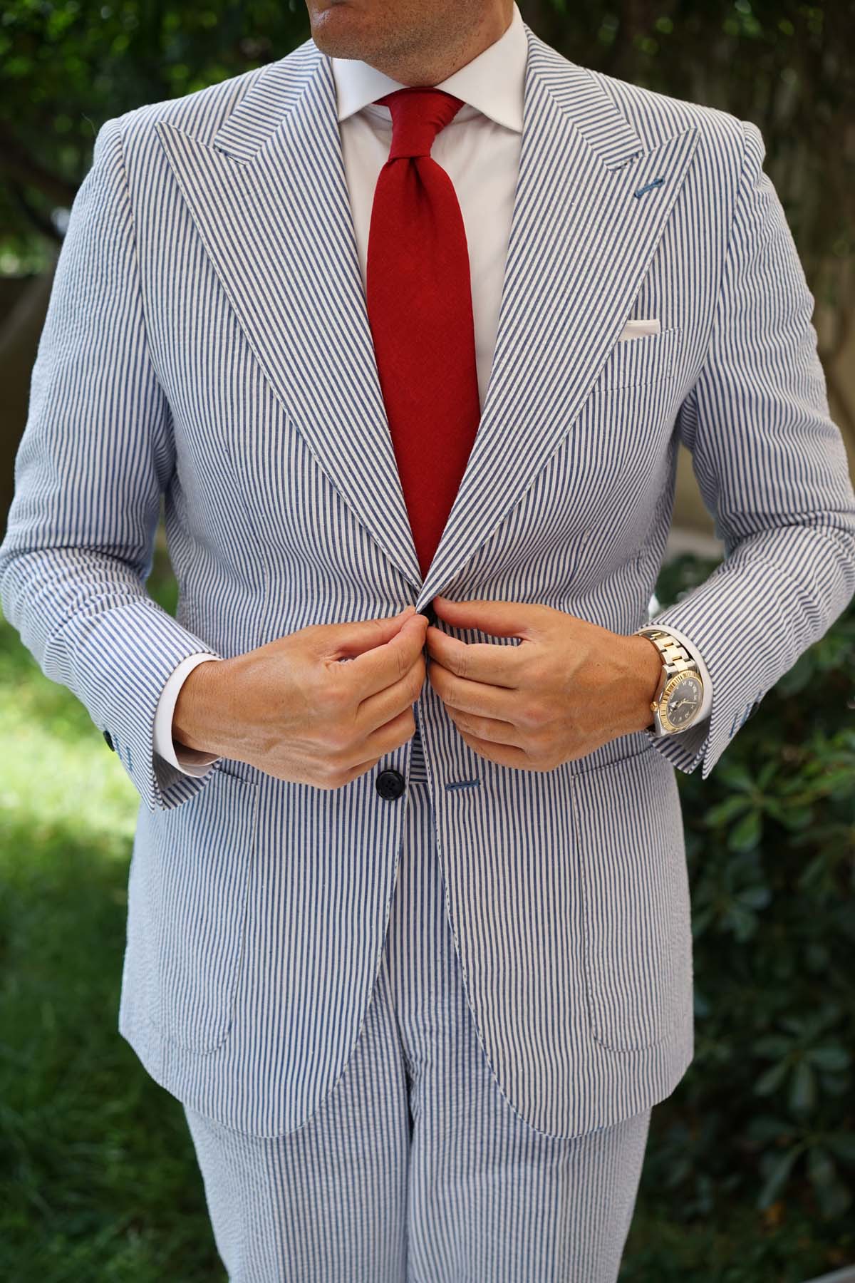 Apple Maroon Linen Necktie