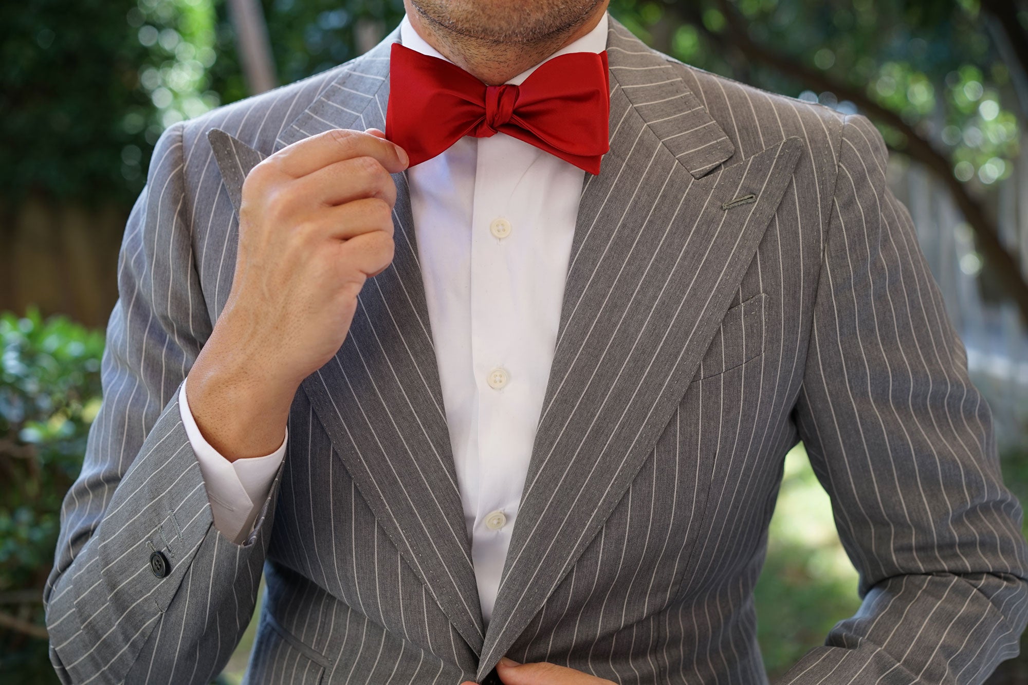 Apple Maroon Satin Self Bow Tie