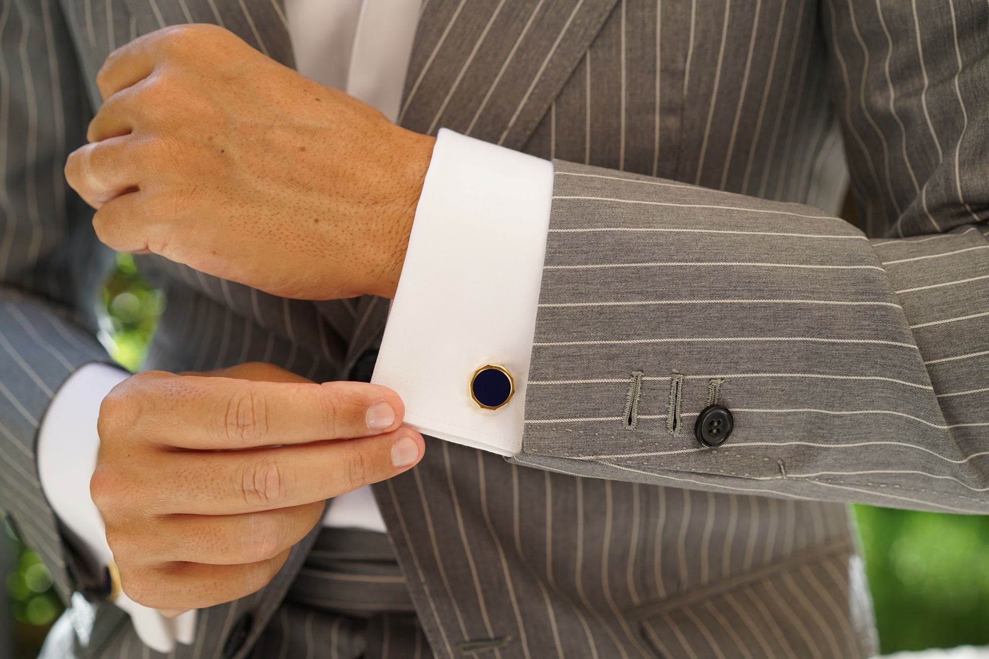 Prince Azure Blue and Gold Cufflinks