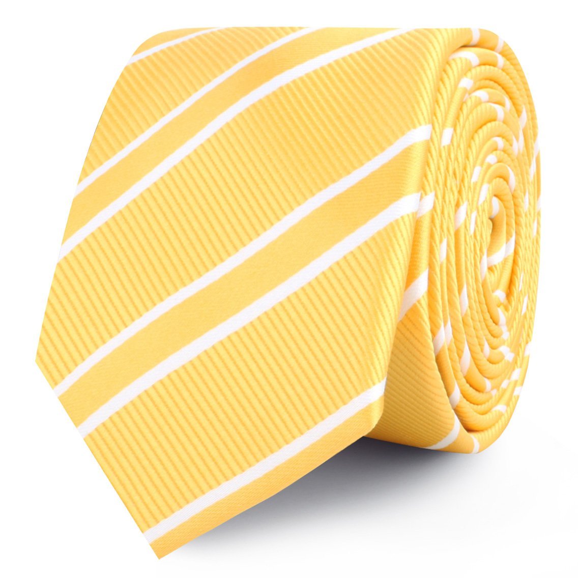 Sunflower Yellow Double Stripe Skinny Tie