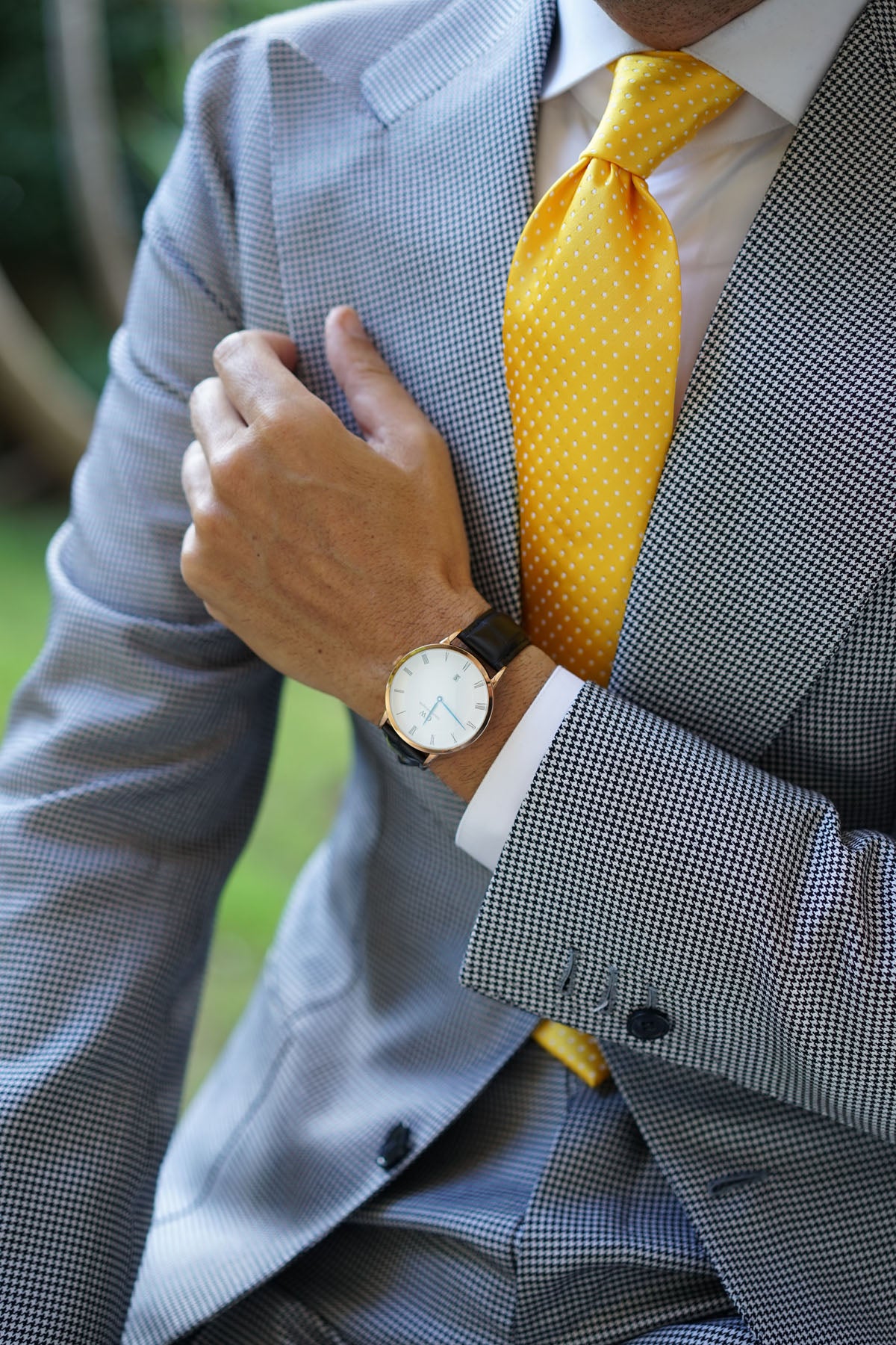 Yellow Mini Polka Dots Necktie