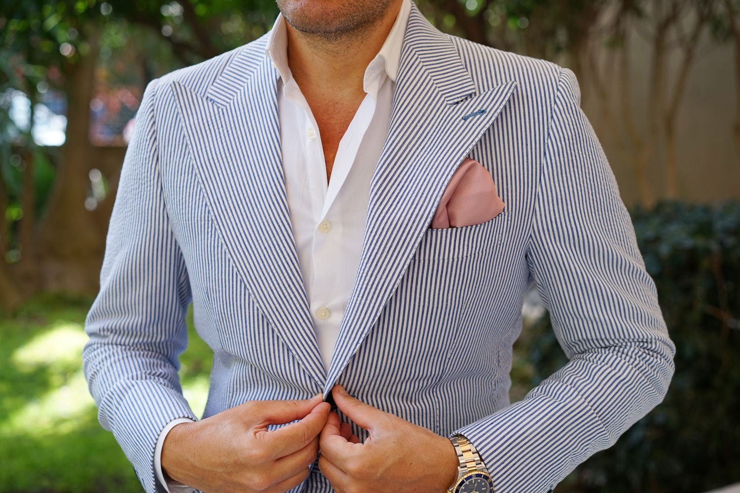 Antique Dusty Rose Weave Pocket Square