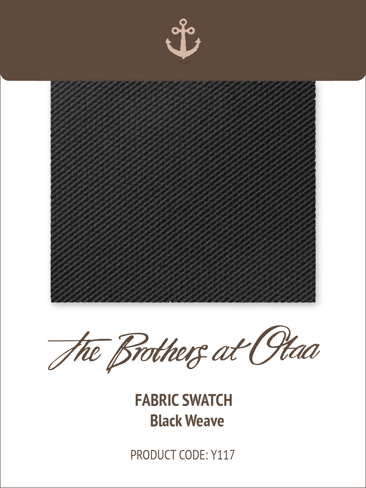 Fabric Swatch (Y117) - Black Weave