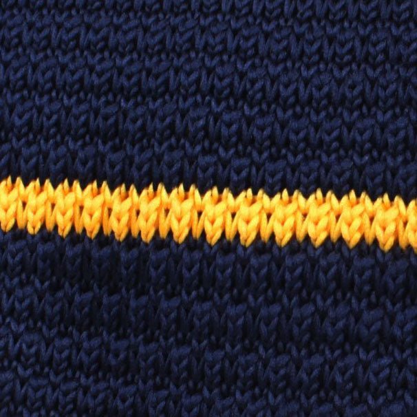 Luxor Navy and Yellow Knitted Tie