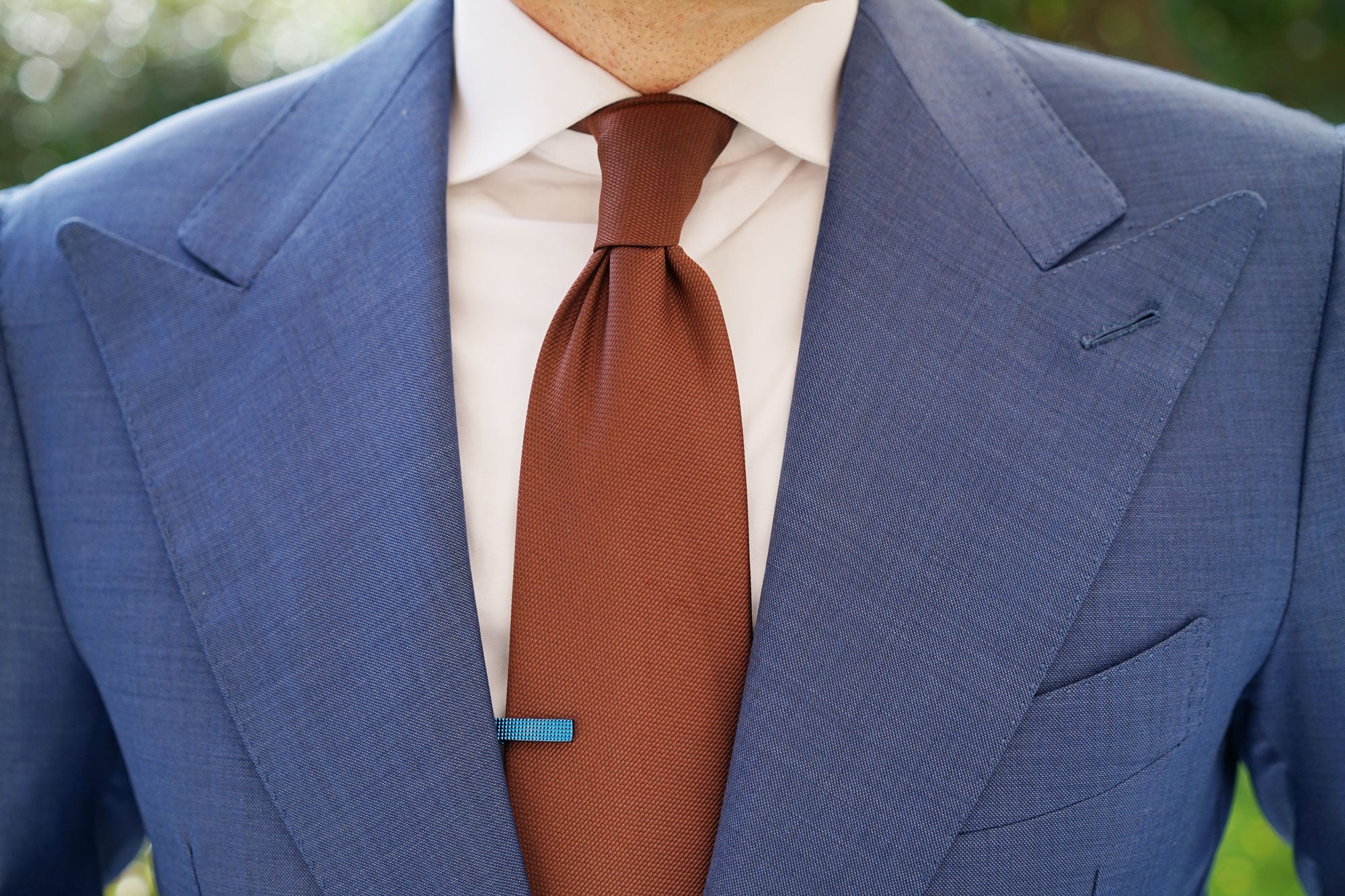 Mini Studded Blue Skinny Tie Bar