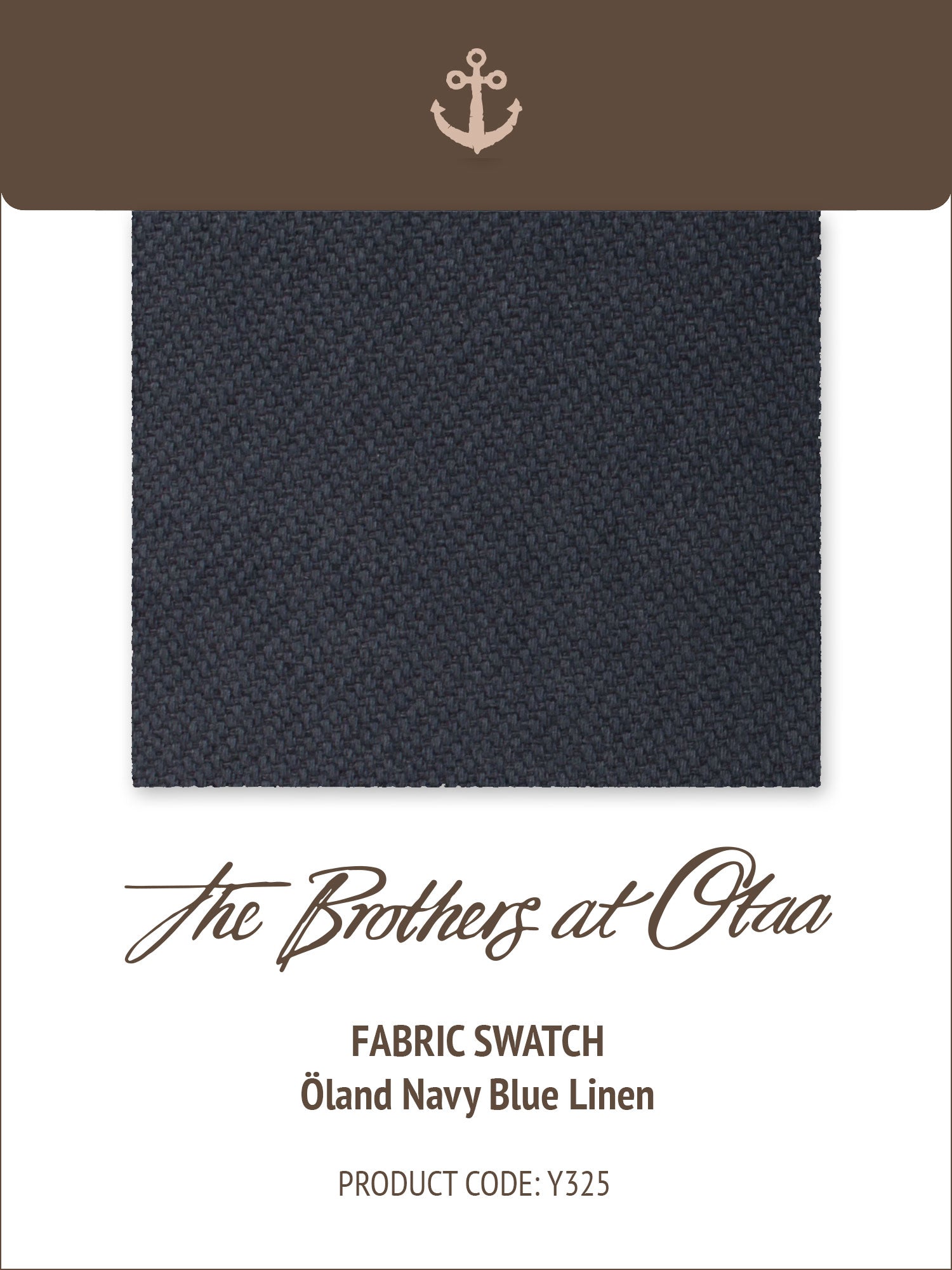 Fabric Swatch (Y325) - land Navy Blue Linen