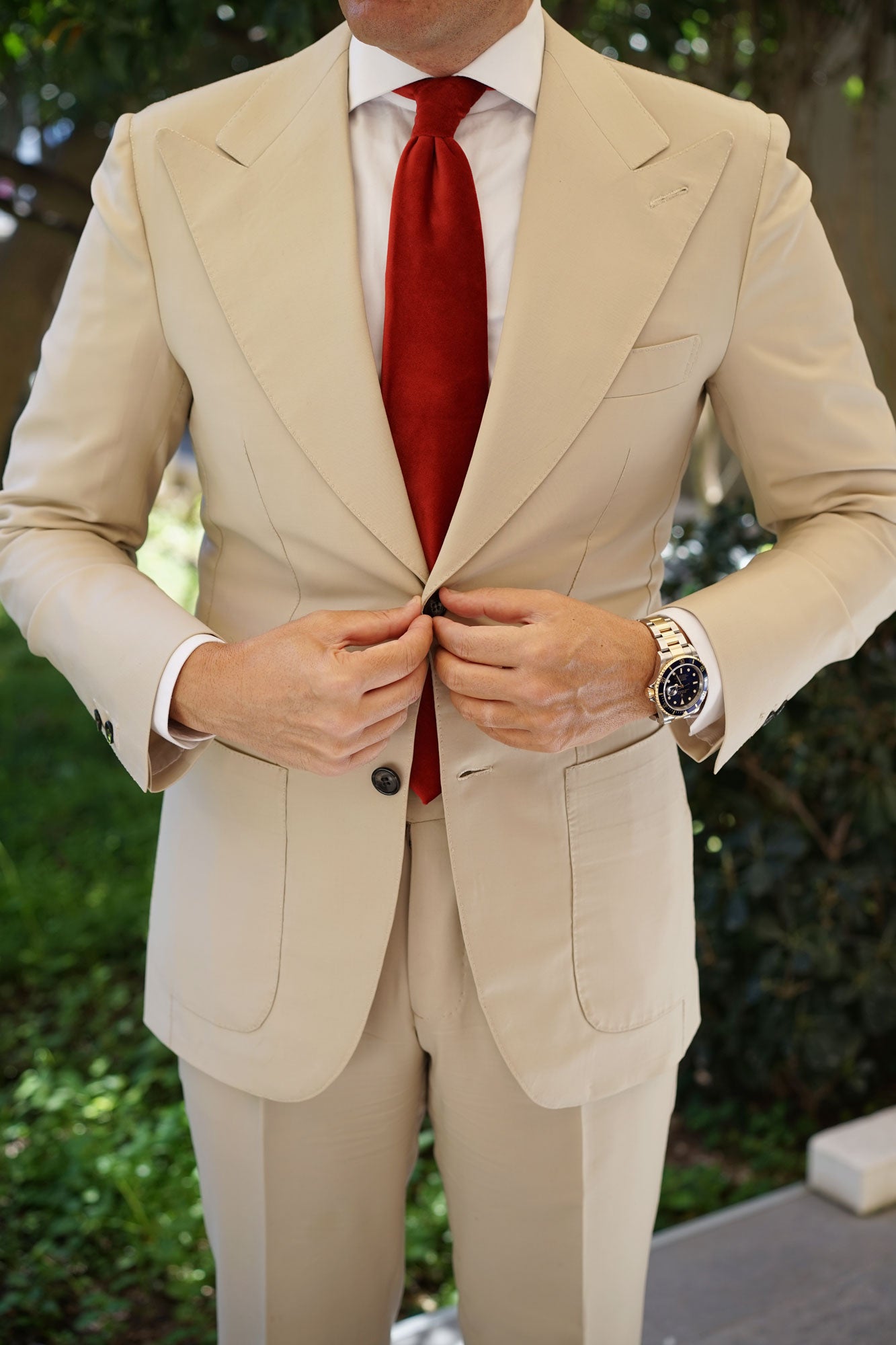 Maroon Velvet Necktie