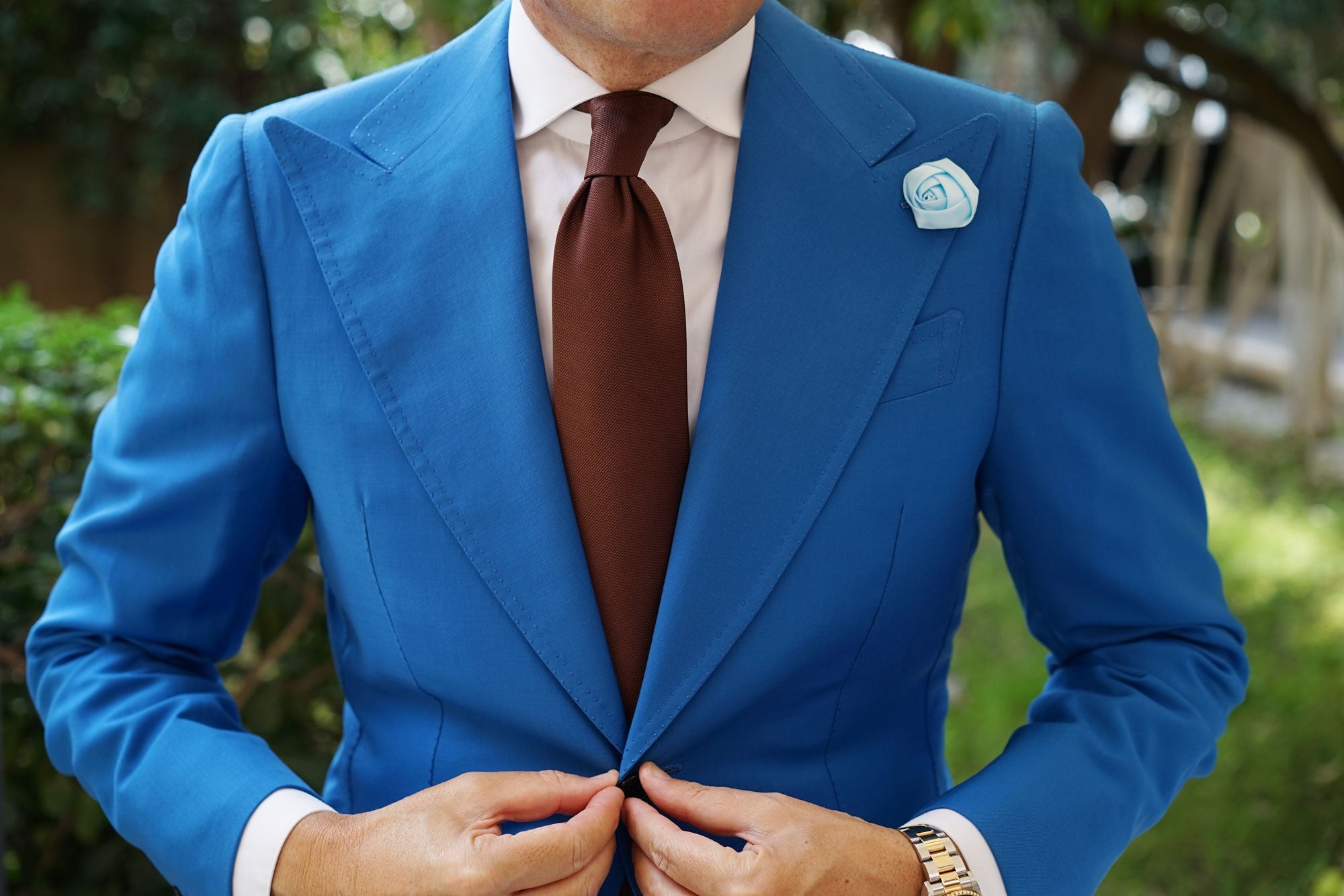 Sea Foam Blue Lapel Flower