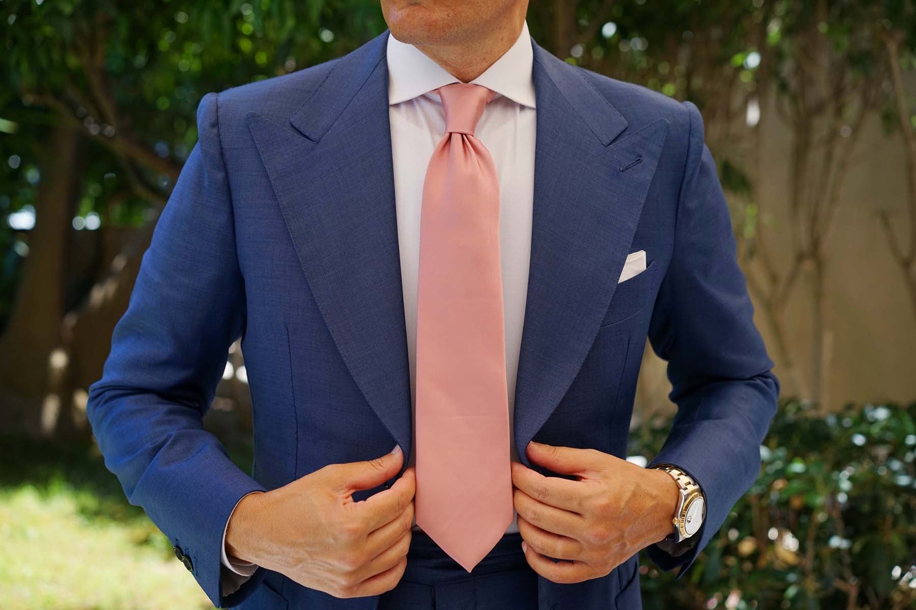 Dusty Blush Pink Satin Necktie