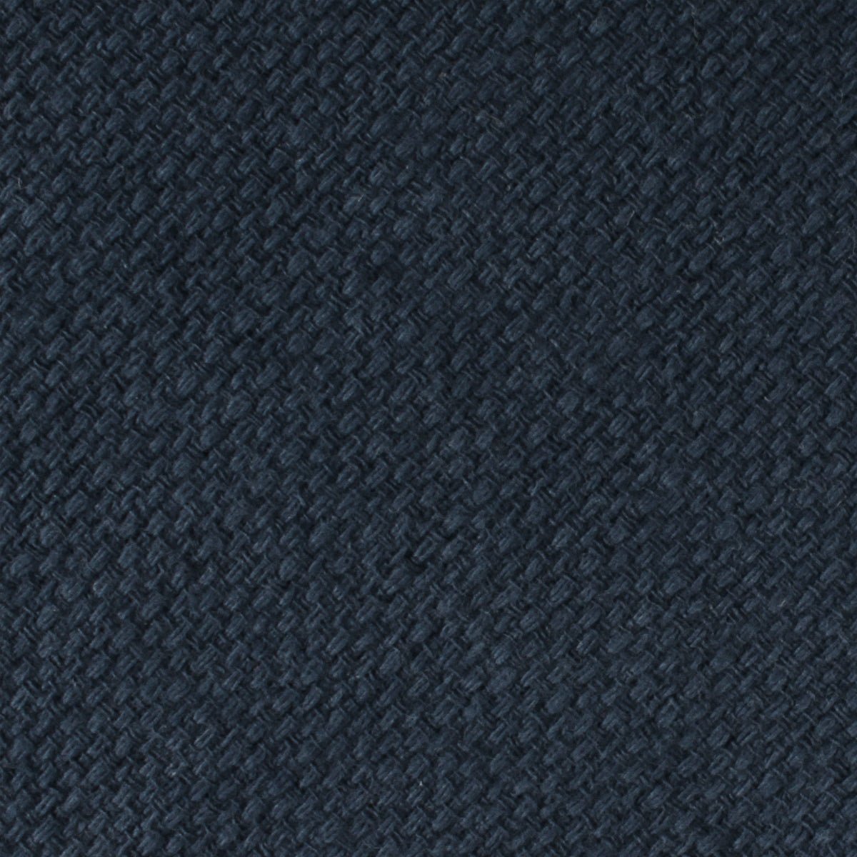 Navy Blue Basket Weave Linen Skinny Tie