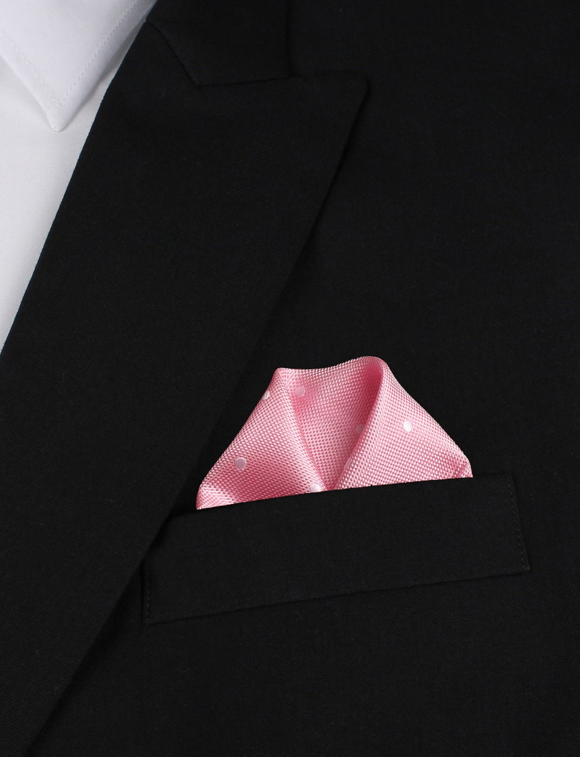 Baby Pink with White Polka Dots Pocket Square