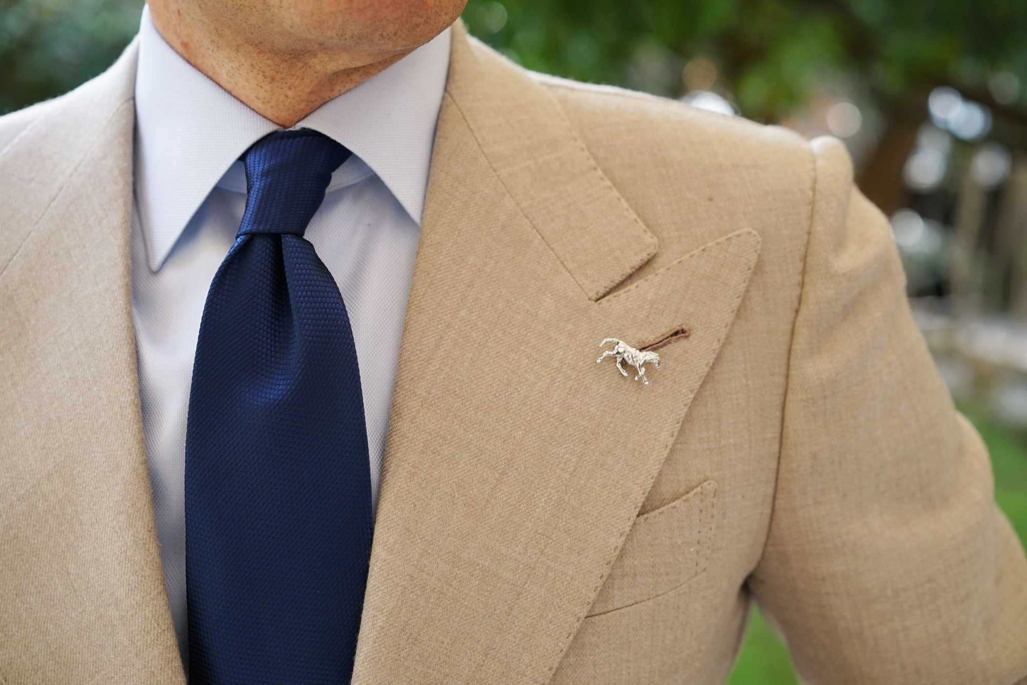 Silver Stallion Horse Lapel Pin