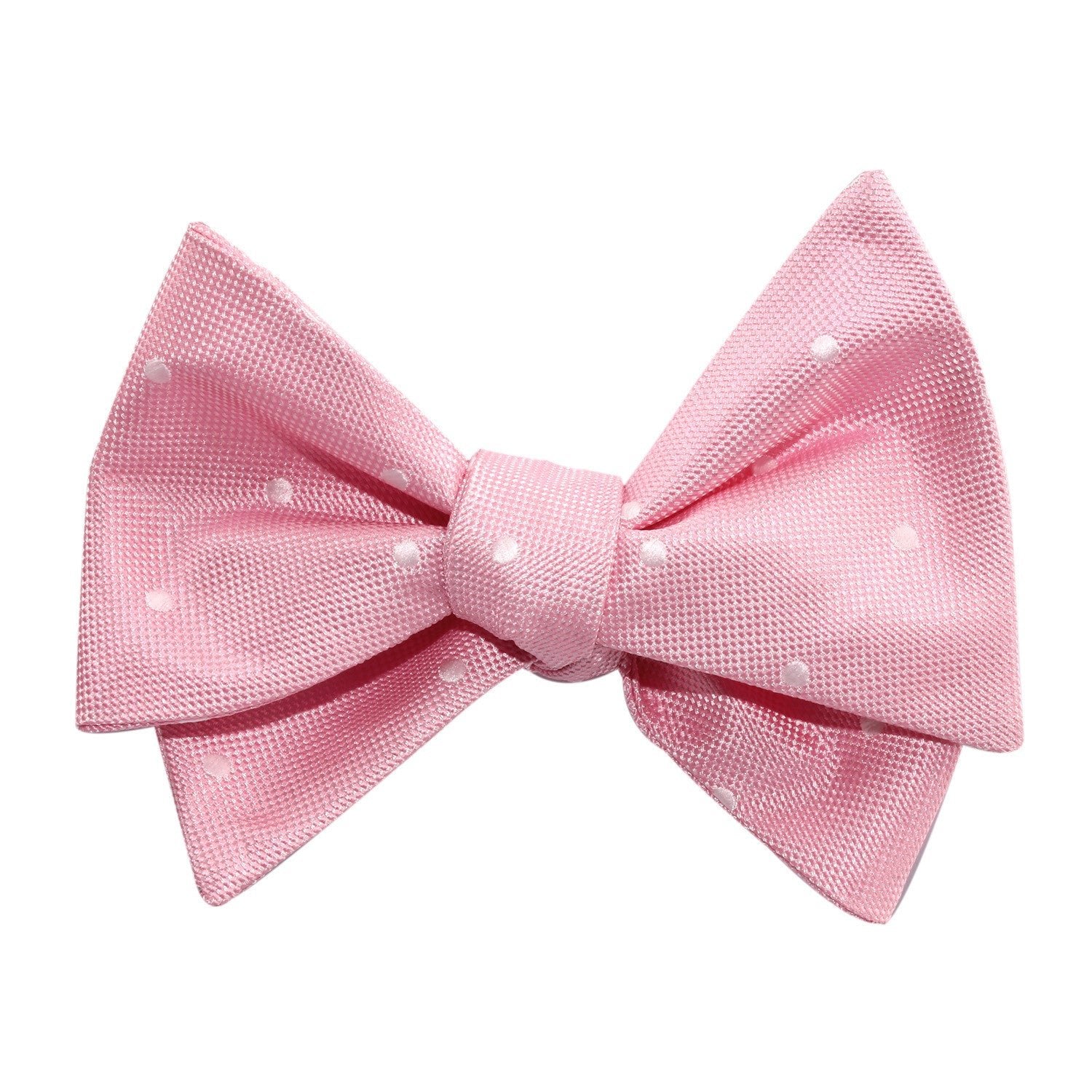 Baby Pink with White Polka Dots Self Tie Bow Tie