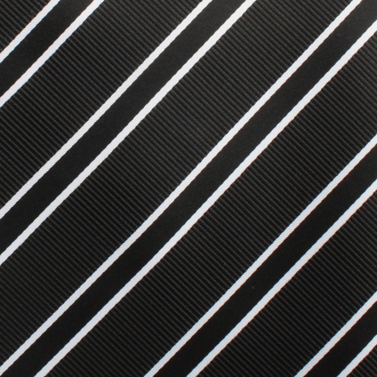 Black Double Stripe Pocket Square