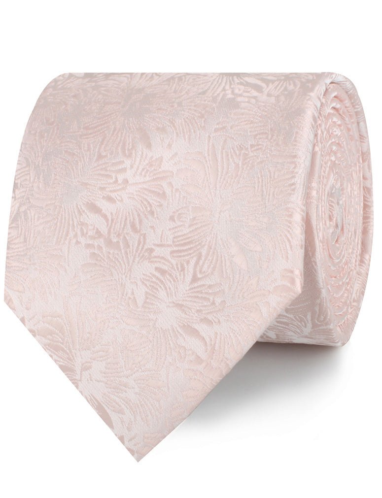 Blush Pink Daisy Flowers Floral Necktie