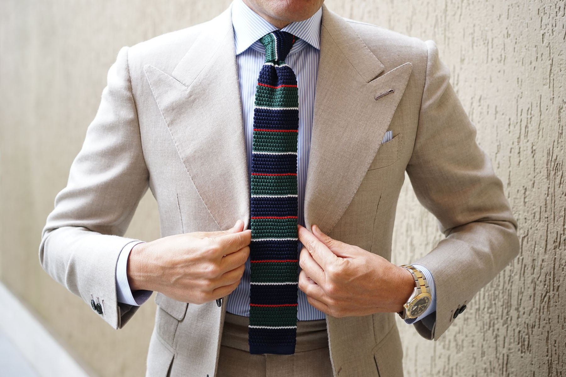 Costanza Blue & Green Knitted Tie