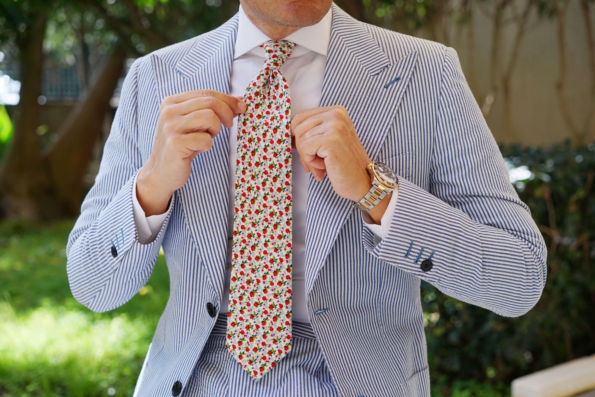 Scarlet Pimpernel Rose Necktie