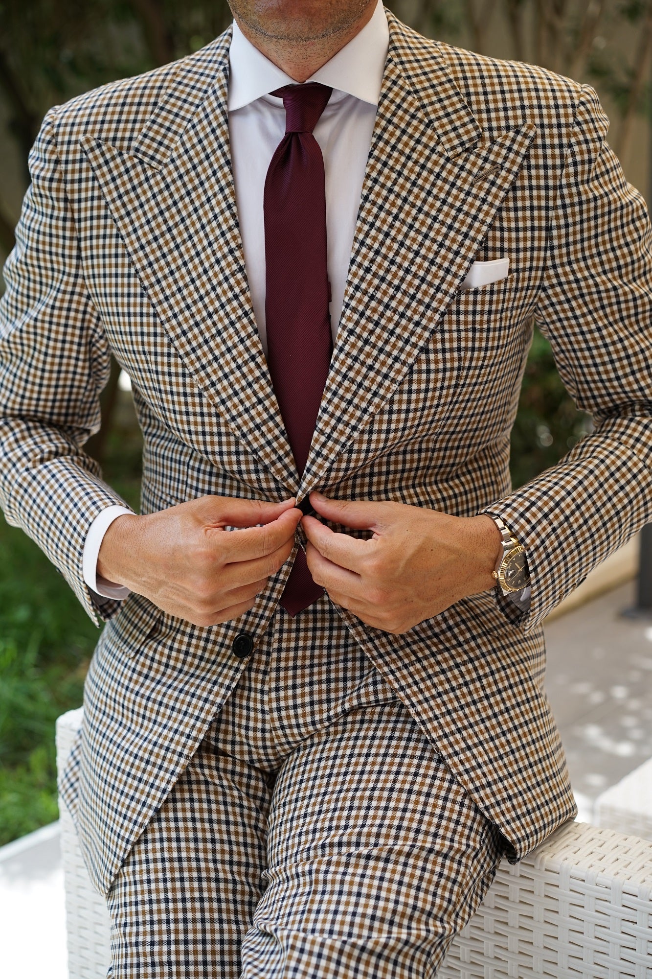 Dark Merlot Wine Twill Skinny Tie