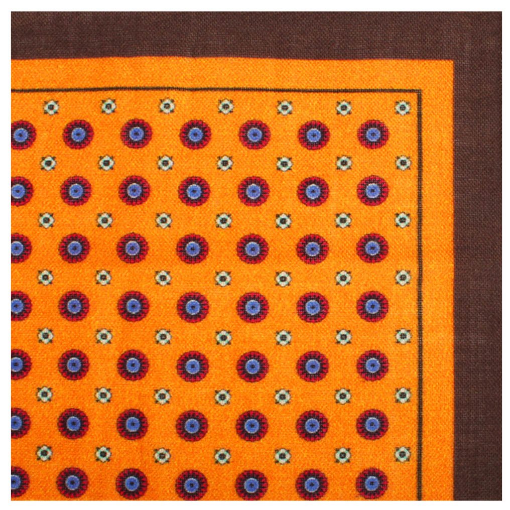 The Beer Baron of the Bronx Orange Wool Pocket Square