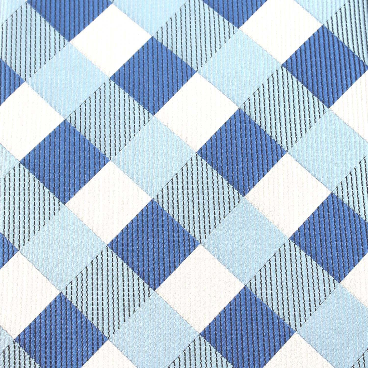 Sea and Light Blue White Checkered Kids Diamond Bow Tie