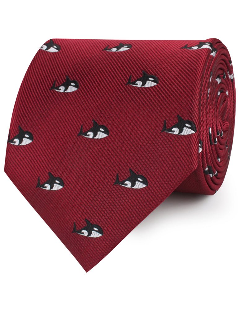 Burgundy Minke Whale Necktie