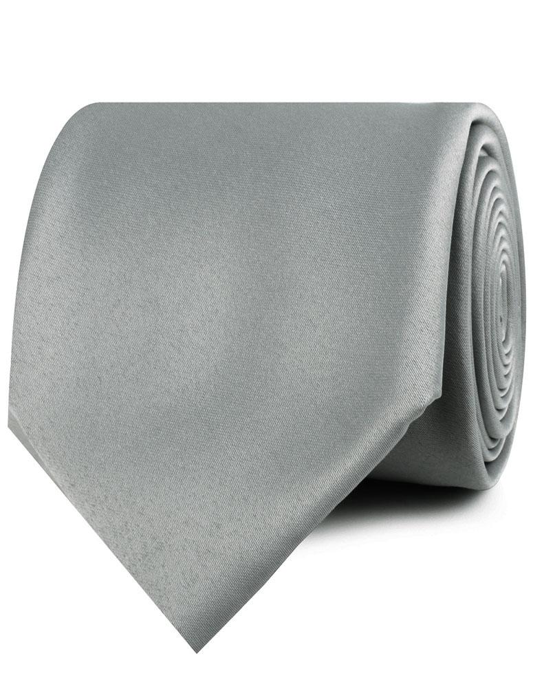 Mystic Silver Satin Necktie