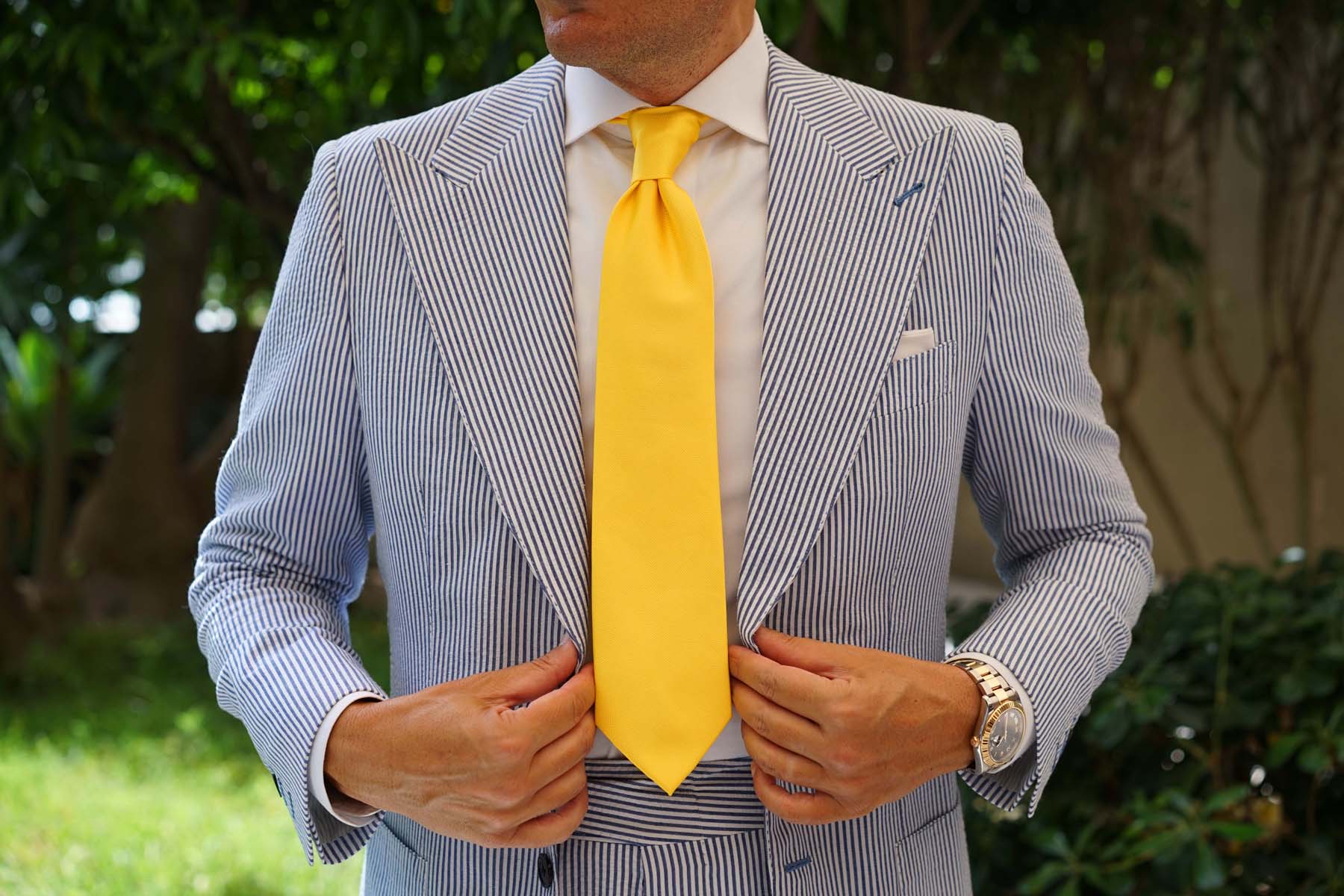 Daffodil Tuscan Sun Yellow Weave Necktie