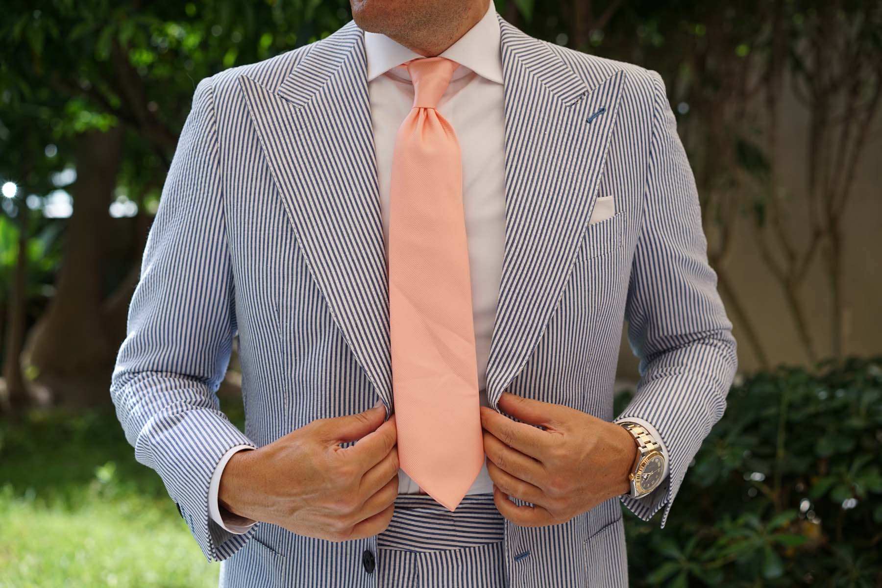 Bellini Peach Weave Necktie