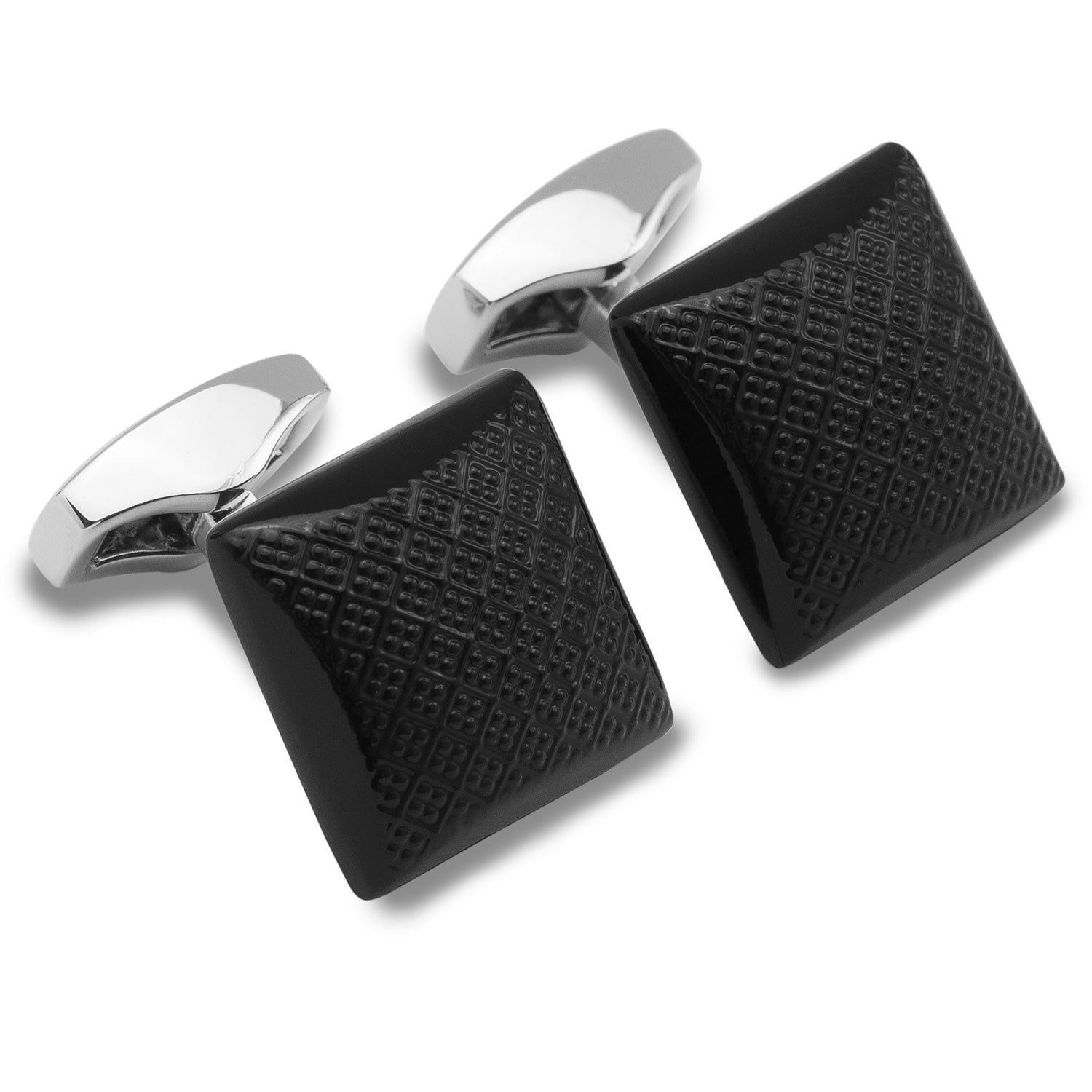 Isle of Man Black Square Cufflinks