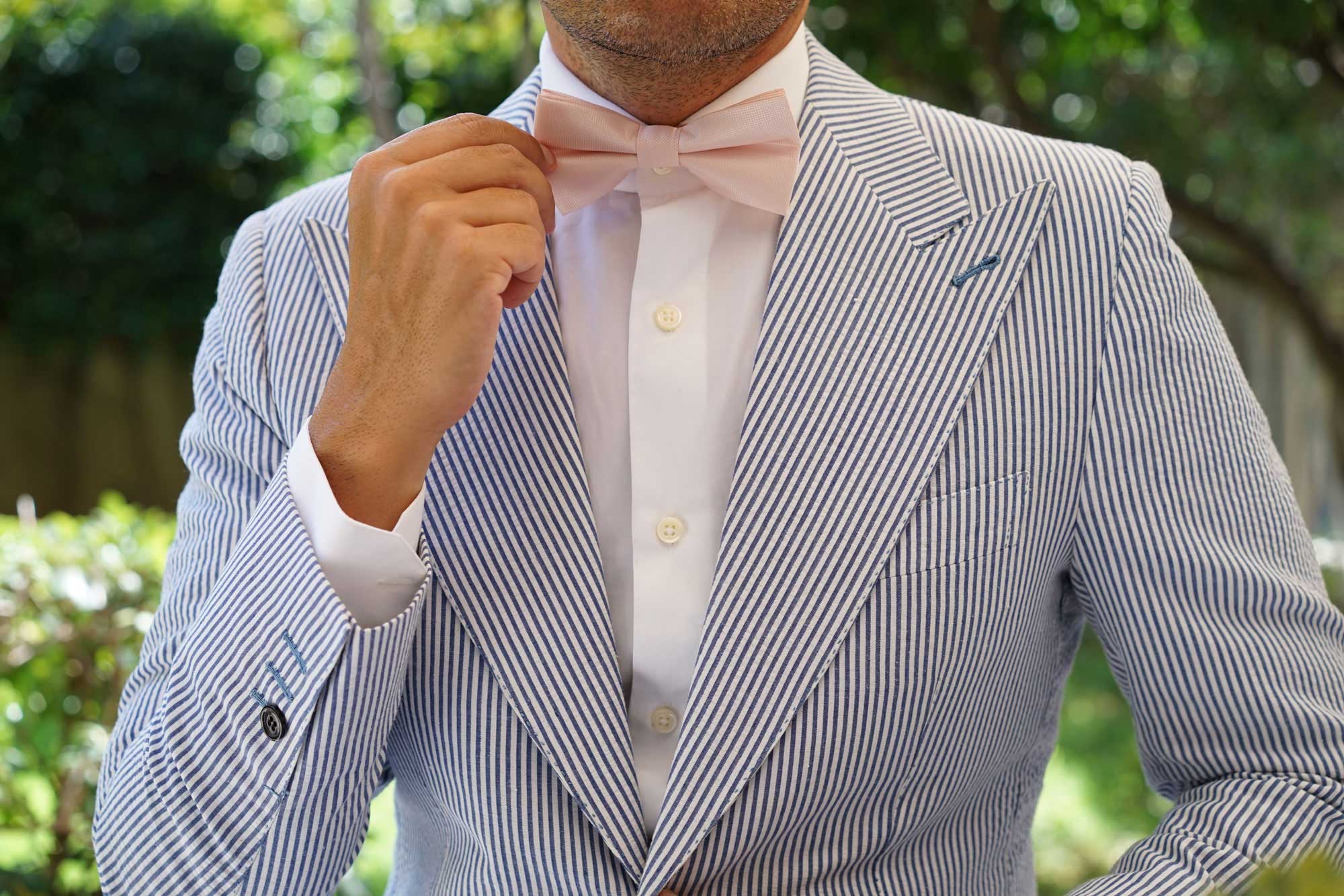 Liege Blush Pink Diamond Bow Tie