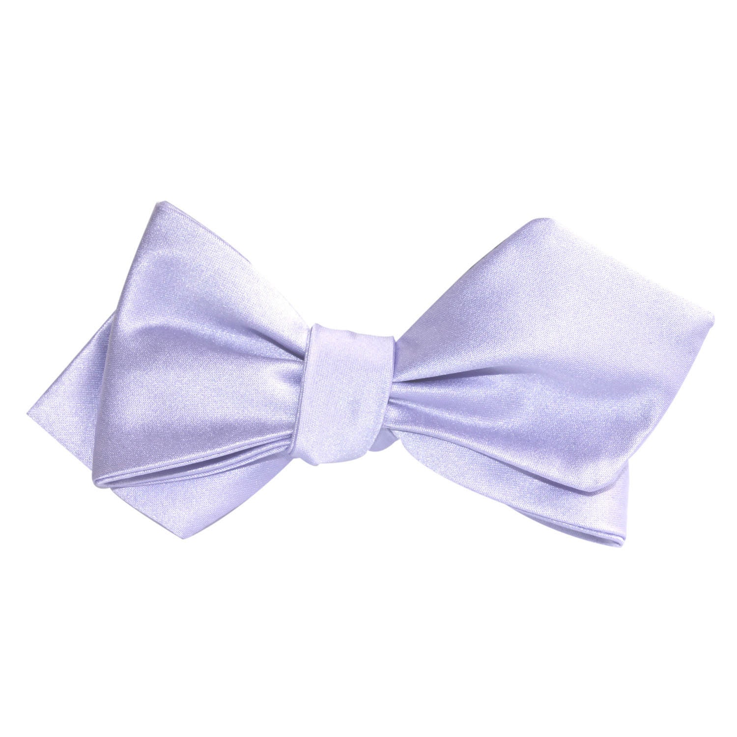 Lavender Purple Satin Self Tie Diamond Tip Bow Tie