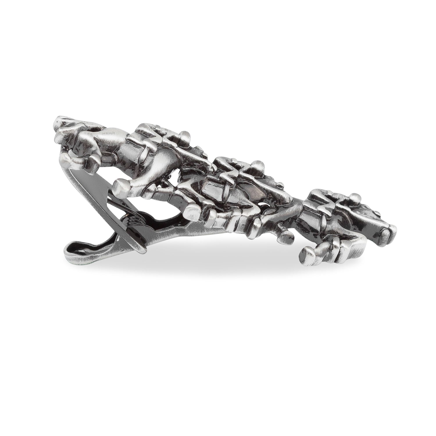 Off to The Races Antique Silver Tie Bar