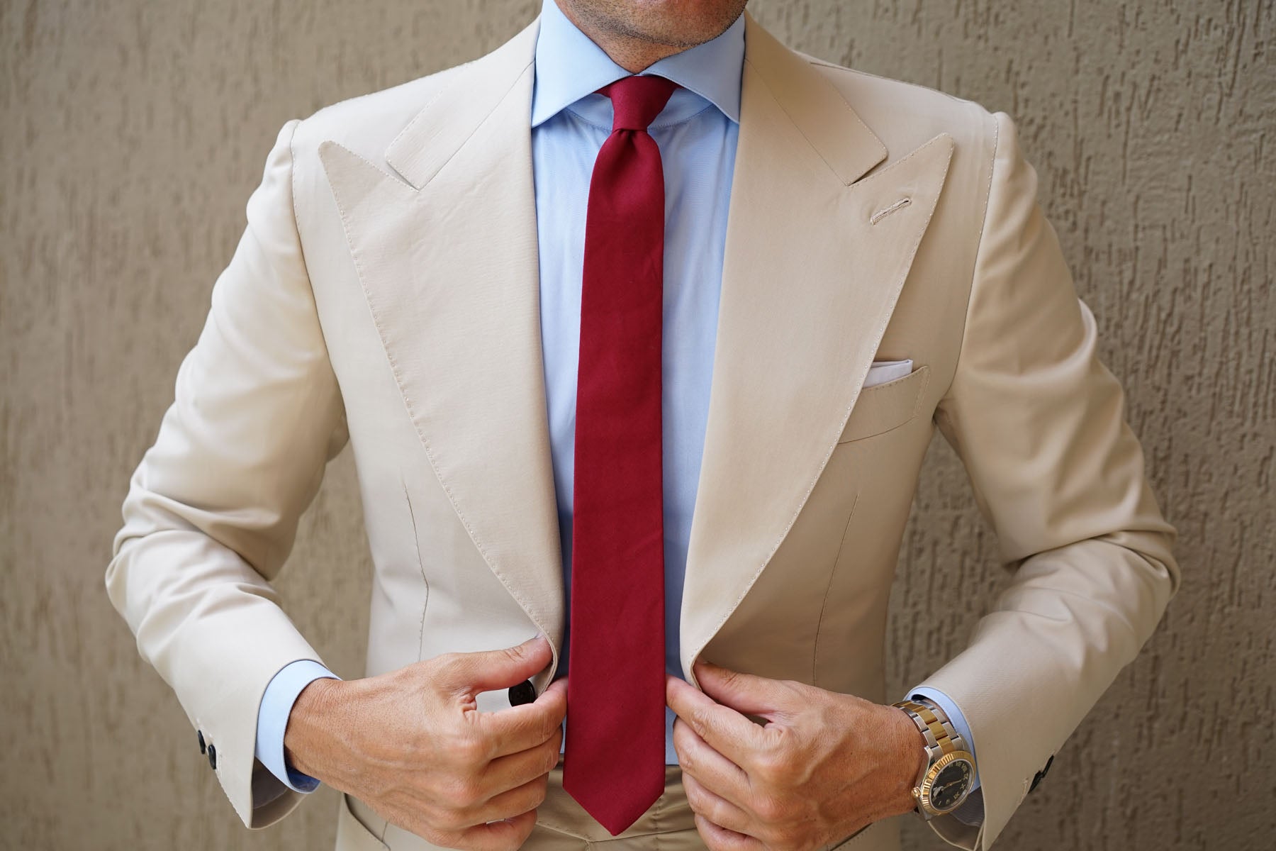 Maroon Cotton Skinny Tie