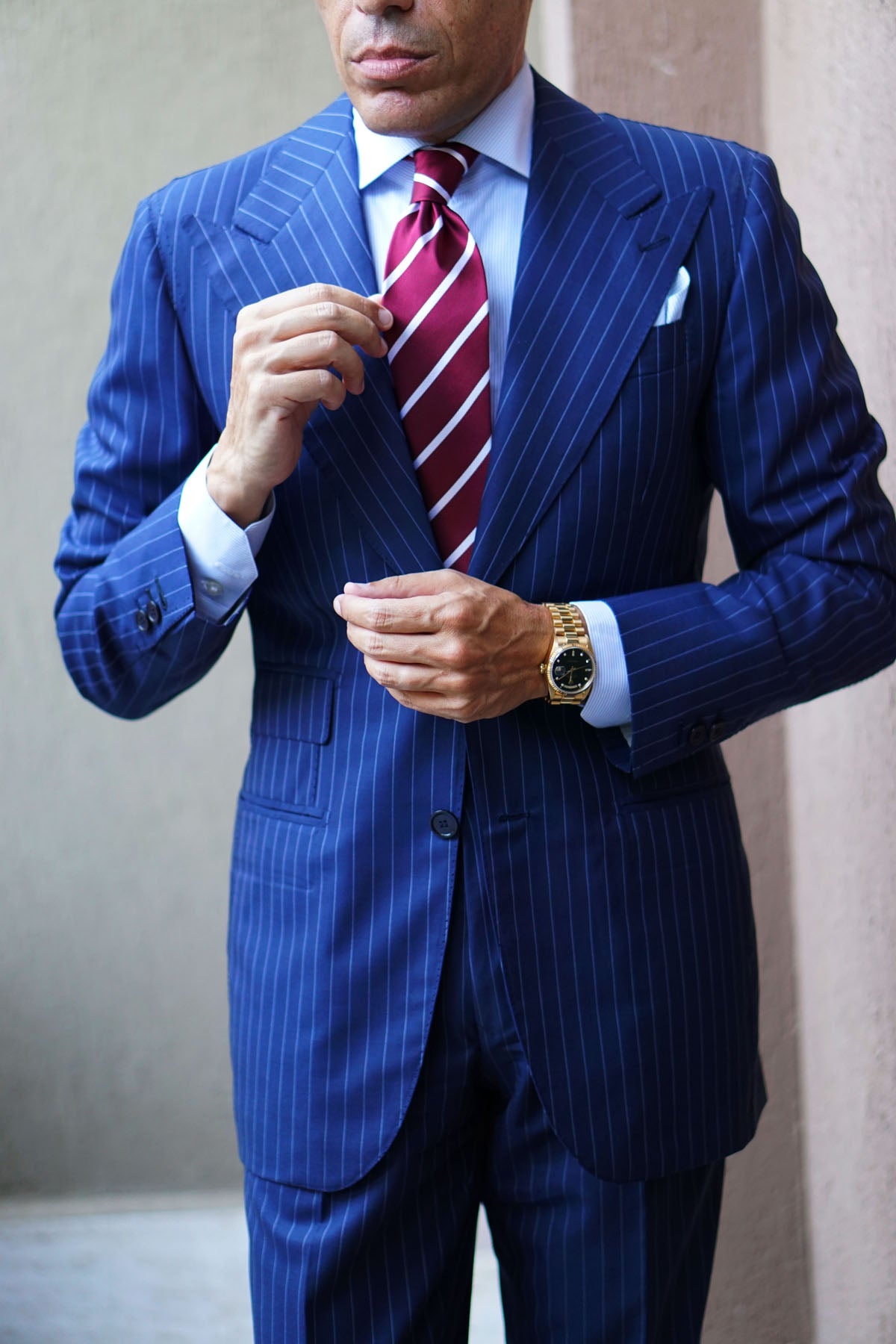 Royal Burgundy Striped Necktie