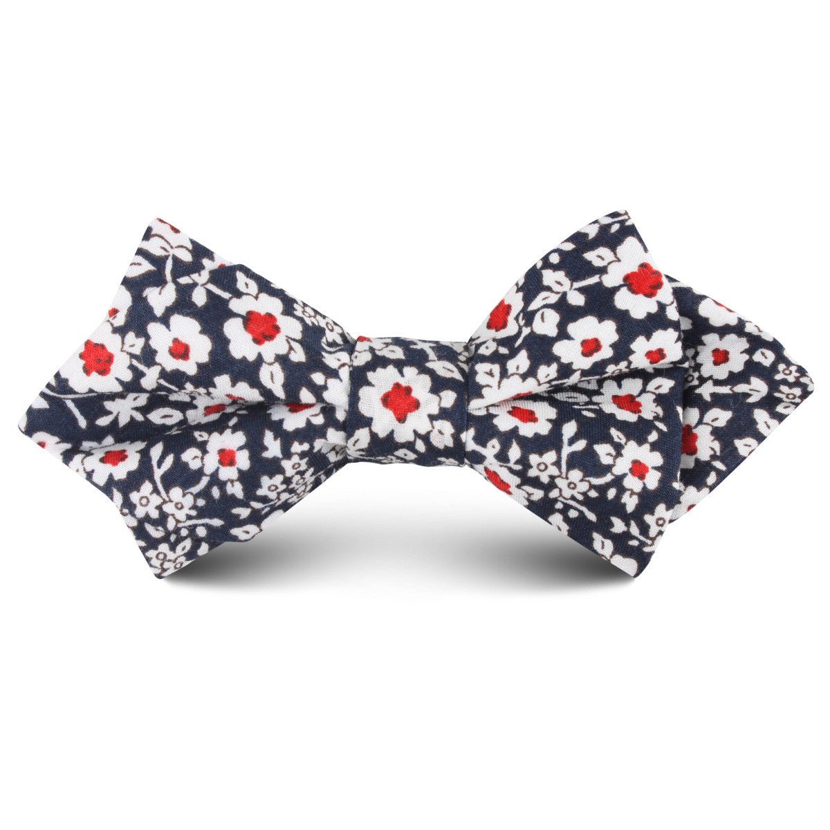 New York Navy Floral Kids Diamond Bow Tie