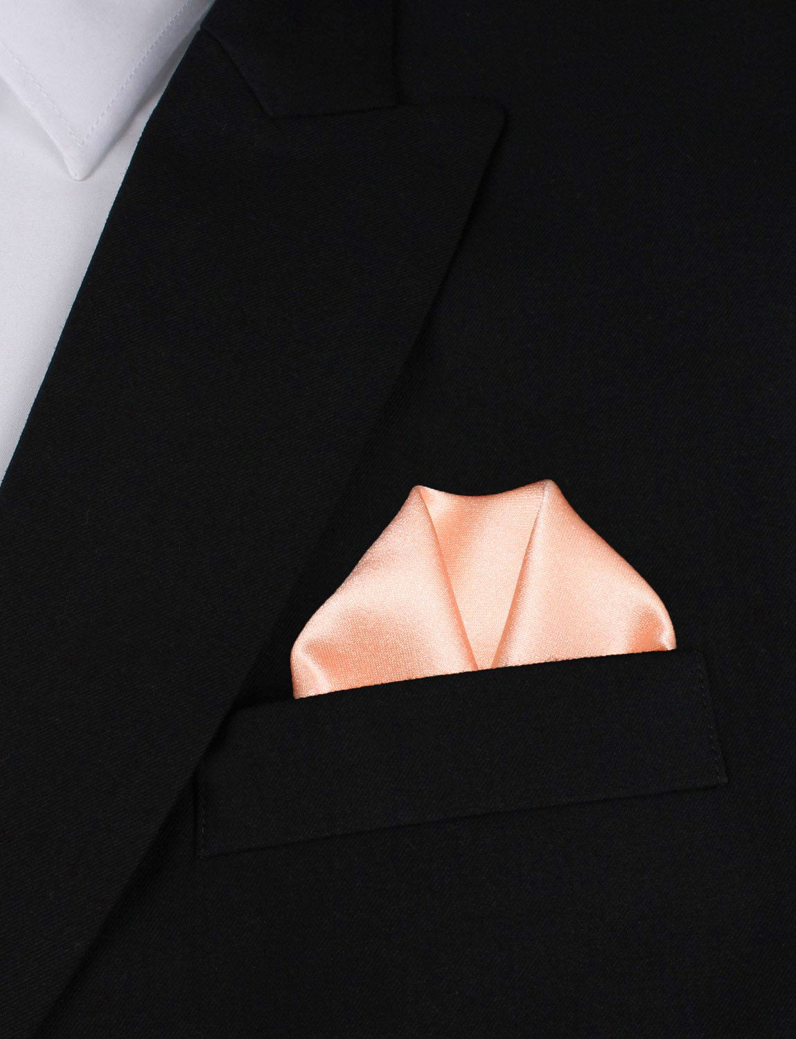 Salmon Satin Pocket Square