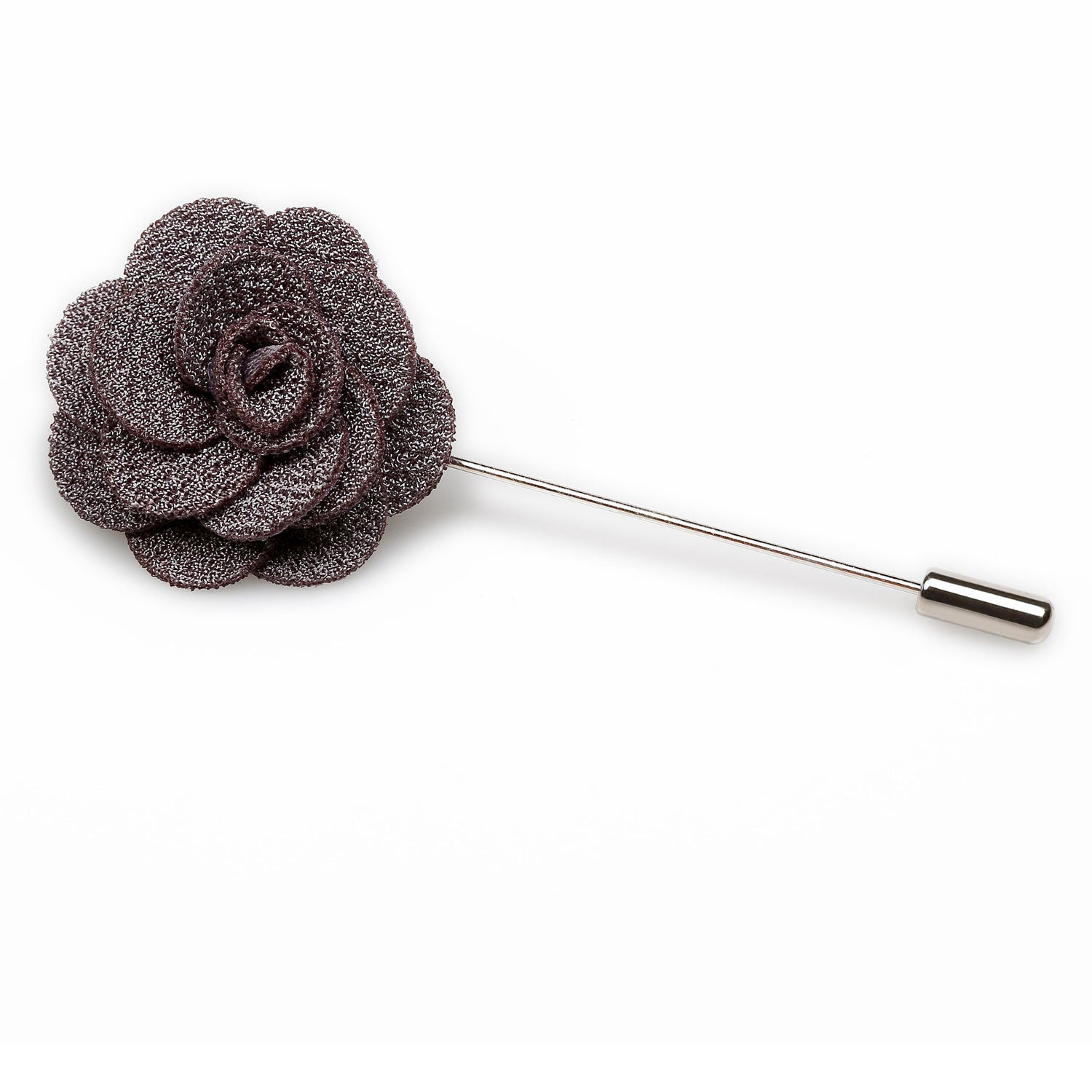 Charcoal Grey Mini Lapel Flower