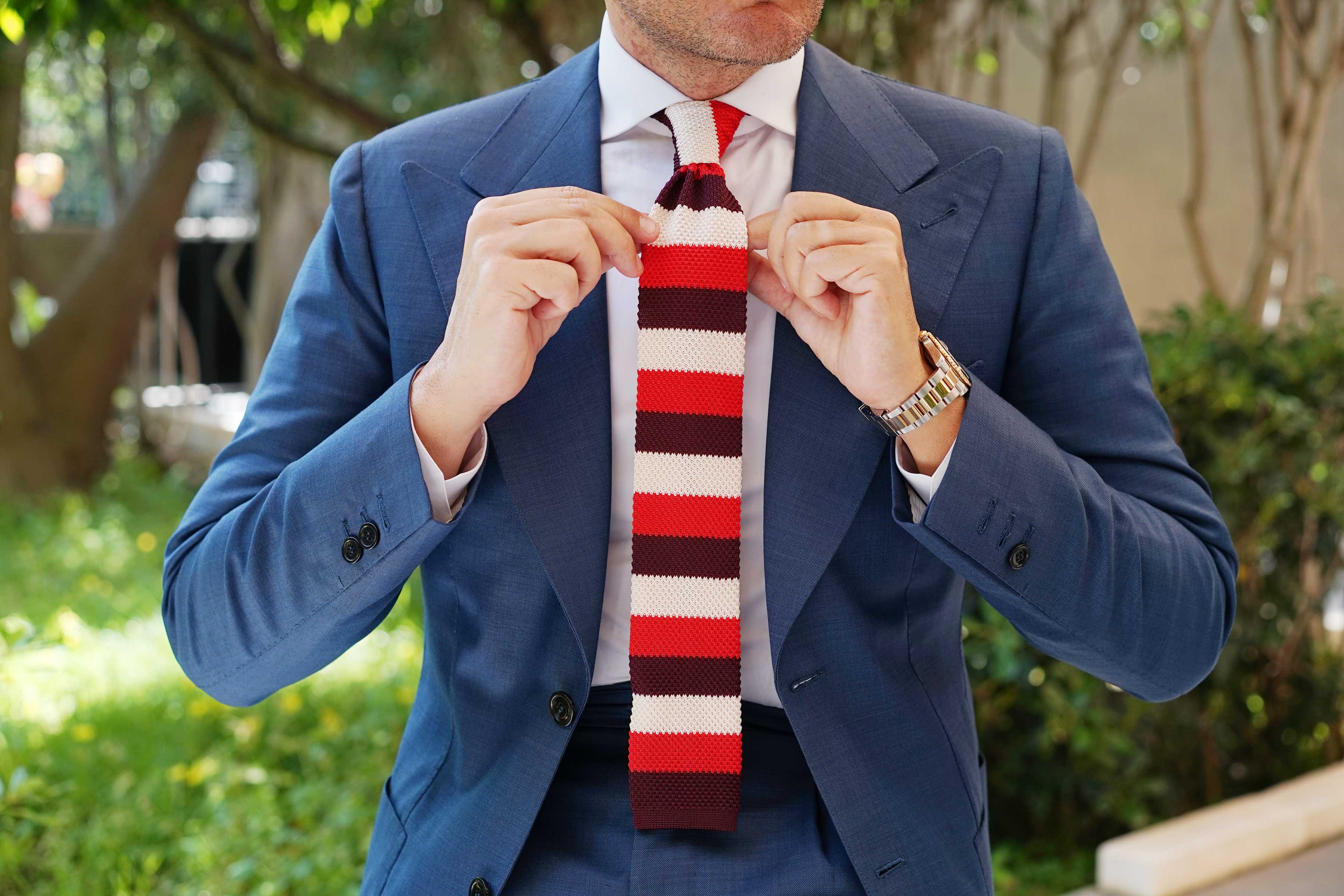 Mr Bowie Maroon Knitted Tie