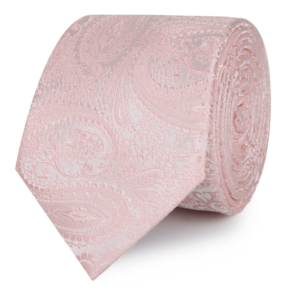 Blush Peach Paisley Skinny Tie