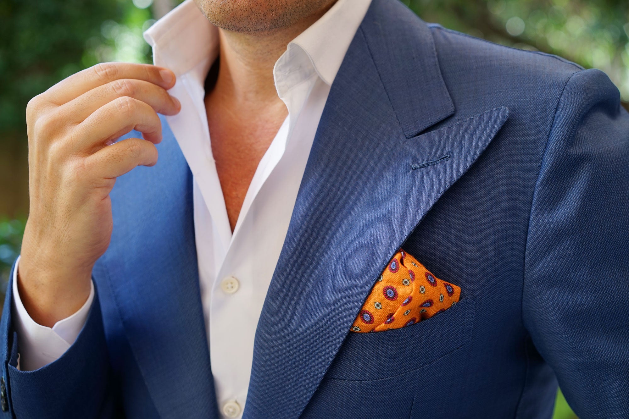 The Beer Baron of the Bronx Orange Wool Pocket Square