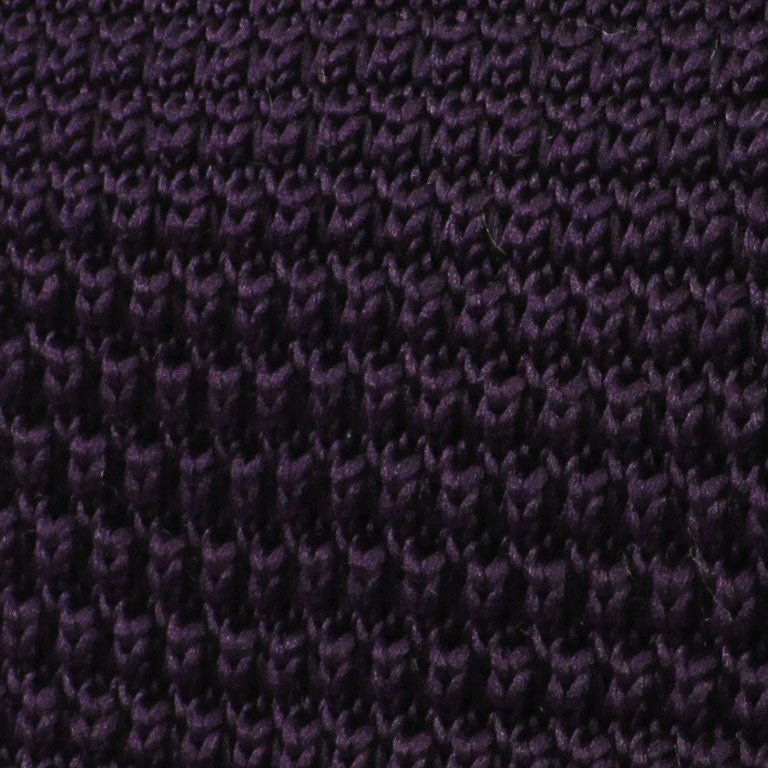 Dark Purple Pointed Knitted Tie